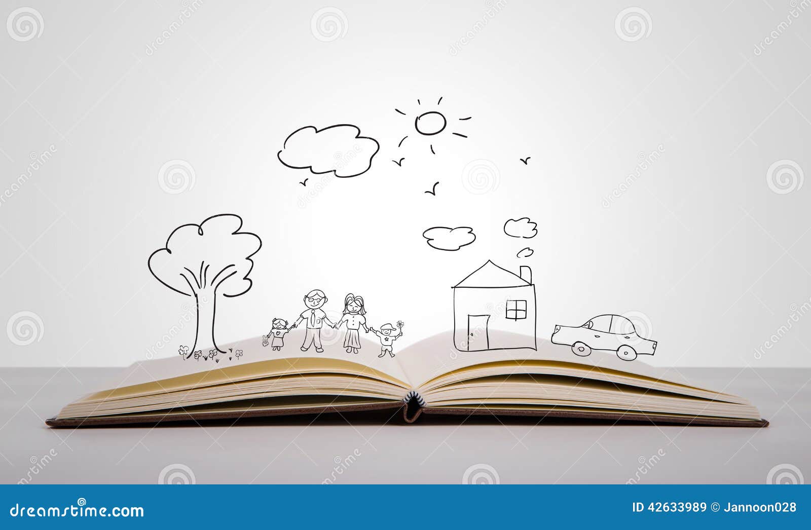 Open Book Drawing By Hand Drawing Stock Photo 2297409793