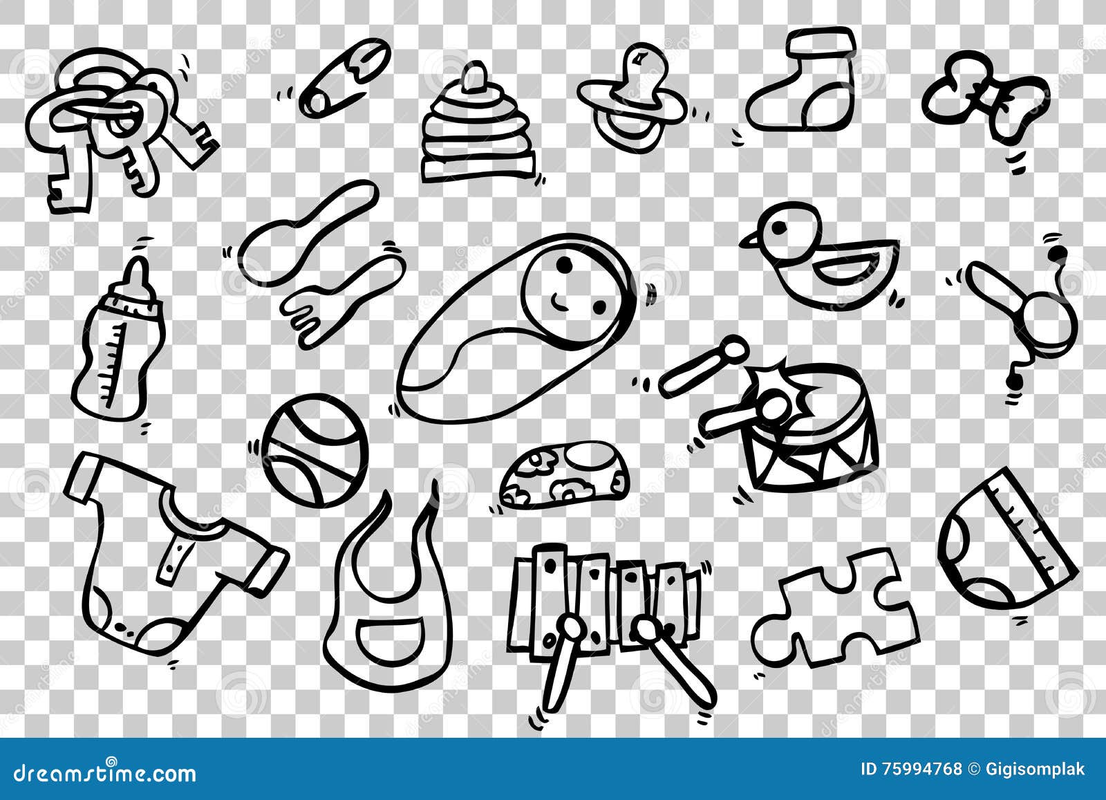 https://thumbs.dreamstime.com/z/hand-draw-sketch-baby-stuff-vector-75994768.jpg