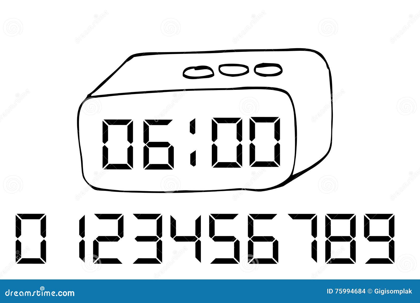Alarm clock sketch. Vector by cherezoff Vectors & Illustrations Free  download - Yayimages