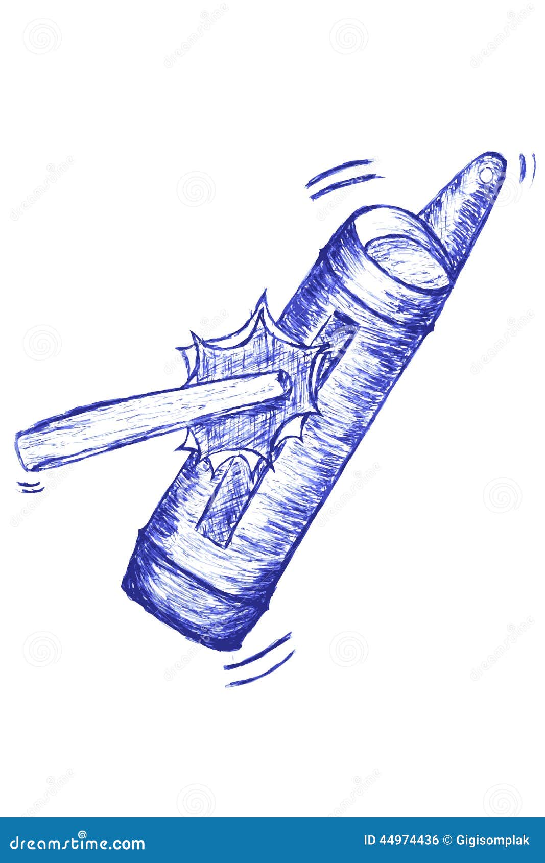 Hand Draw Sketch of Kentongan, Traditional Allert Tools Stock Vector Illustration of