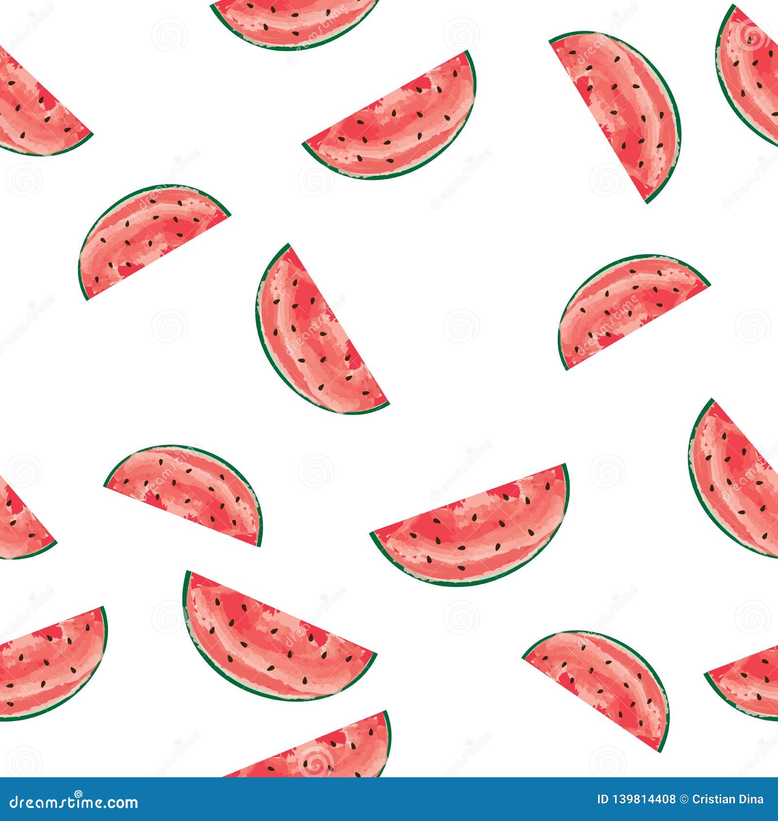 Download Watermelon Seamless Pattern Texture Hand Draw Watercolor Effect EPS10 Vector Stock Vector ...