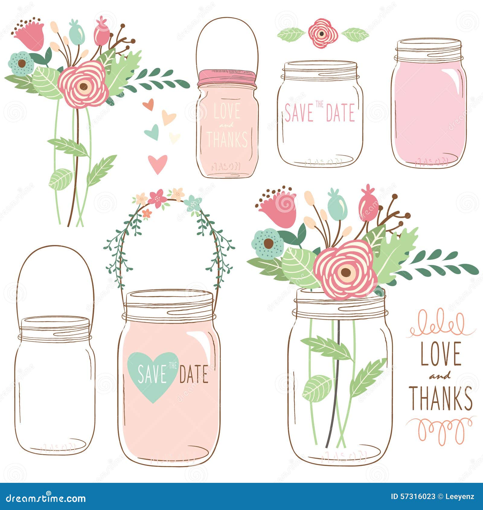 hanging mason jar clip art