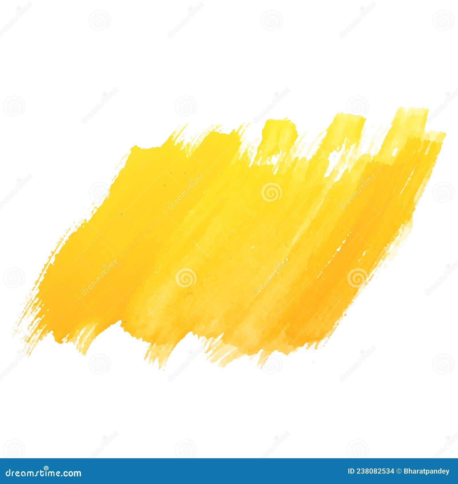 Hand Draw Yellow Brush Stroke Watercolor Design Stock Vector ...