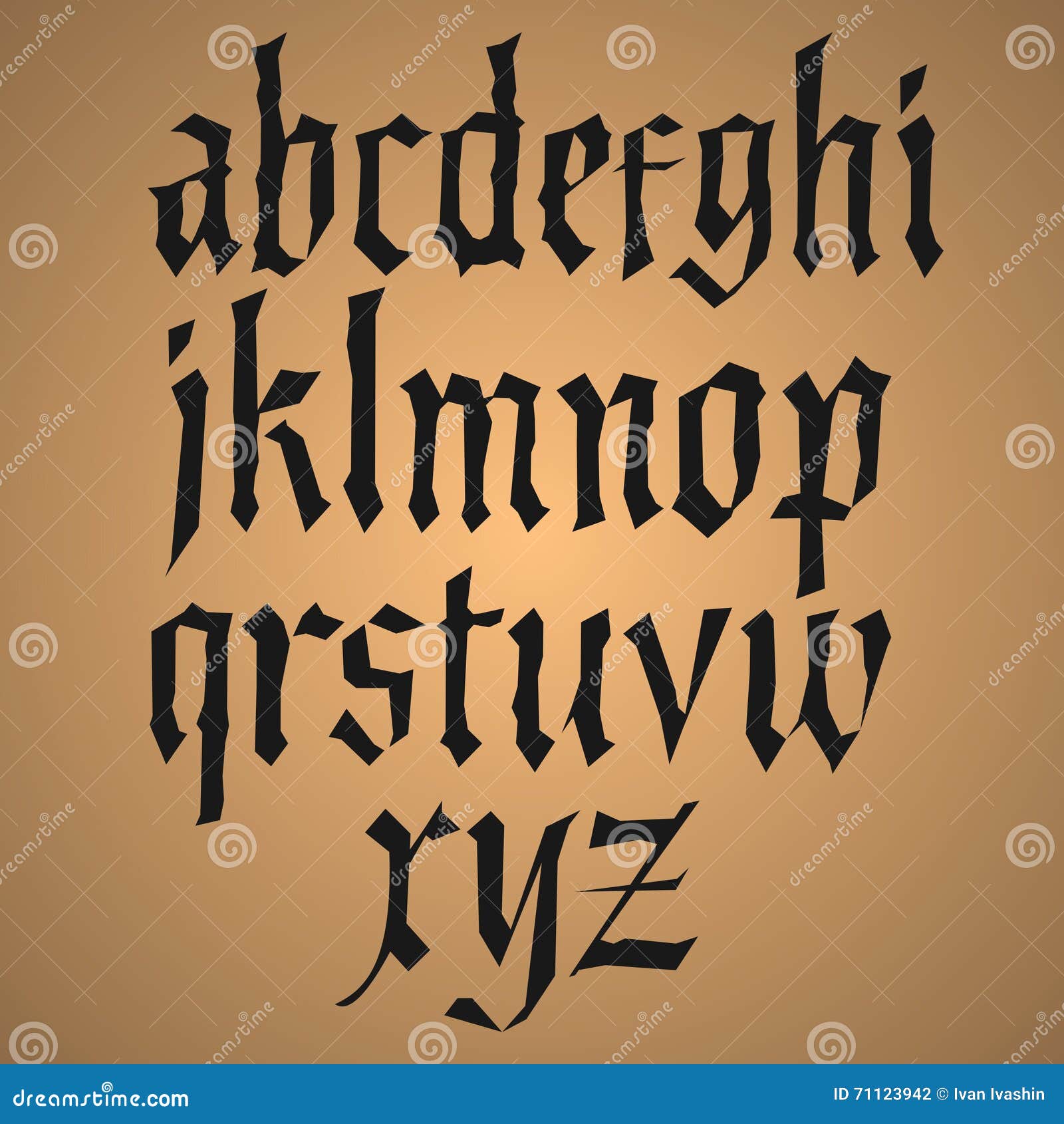 Hand Drawing Alphabet, Vector Illustration. Stock Vector Illustration