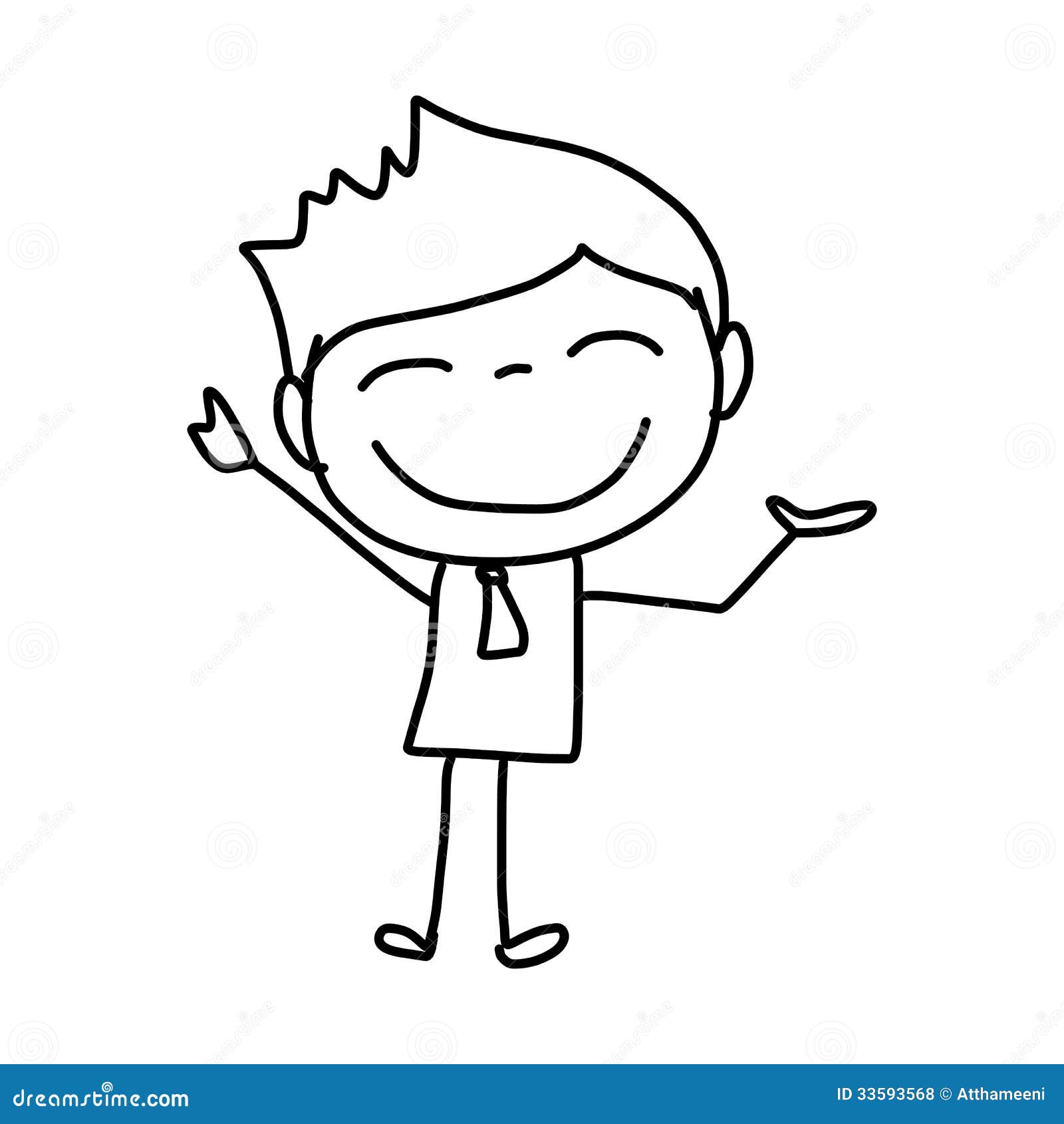 Hand Drawing Cartoon Happy Kids Stock Vector - Illustration of nursery,  lines: 33593568