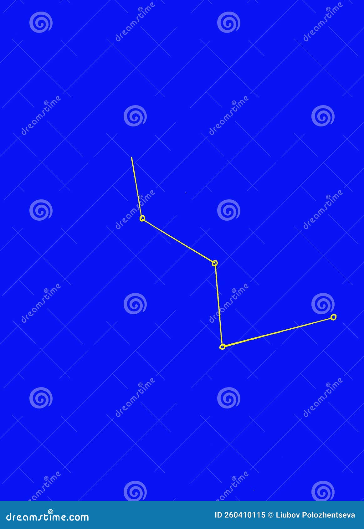 Hand Drawing Of The Constellation Cassiopeia Color Royalty Free Stock