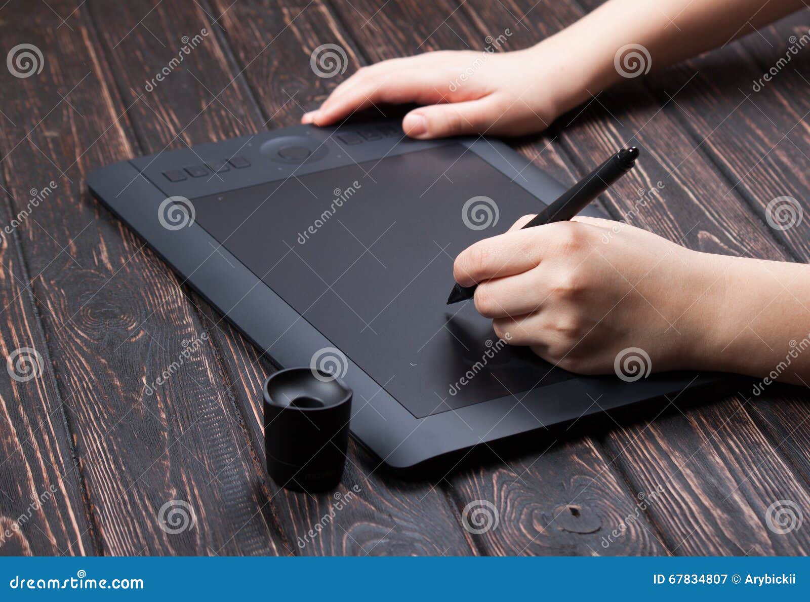 Hand is Drawing on a Digital Graphic Tablet Stock Image Image of draw, 67834807