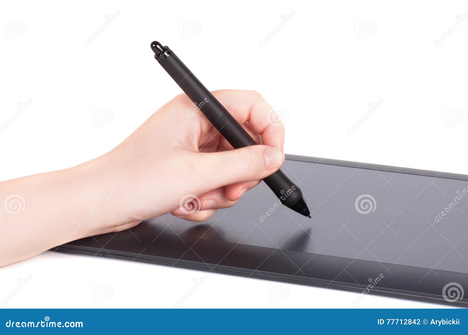 Hand is Drawing on a Digital Graphic Tablet Stock Photo Image of laptop, occupation 77712842