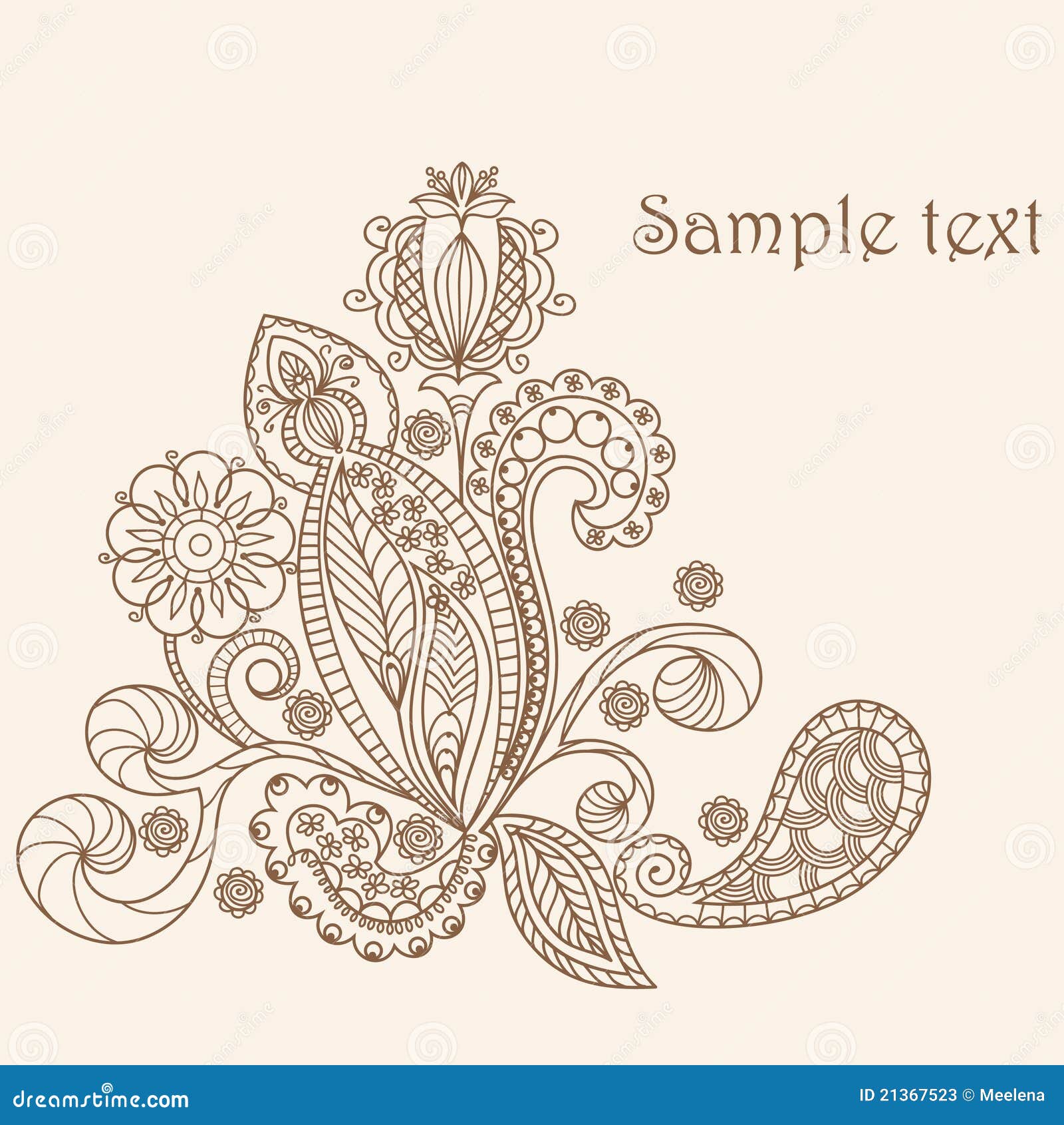 Hand Drawing Floral Pattern Stock Vector  Image 21367523