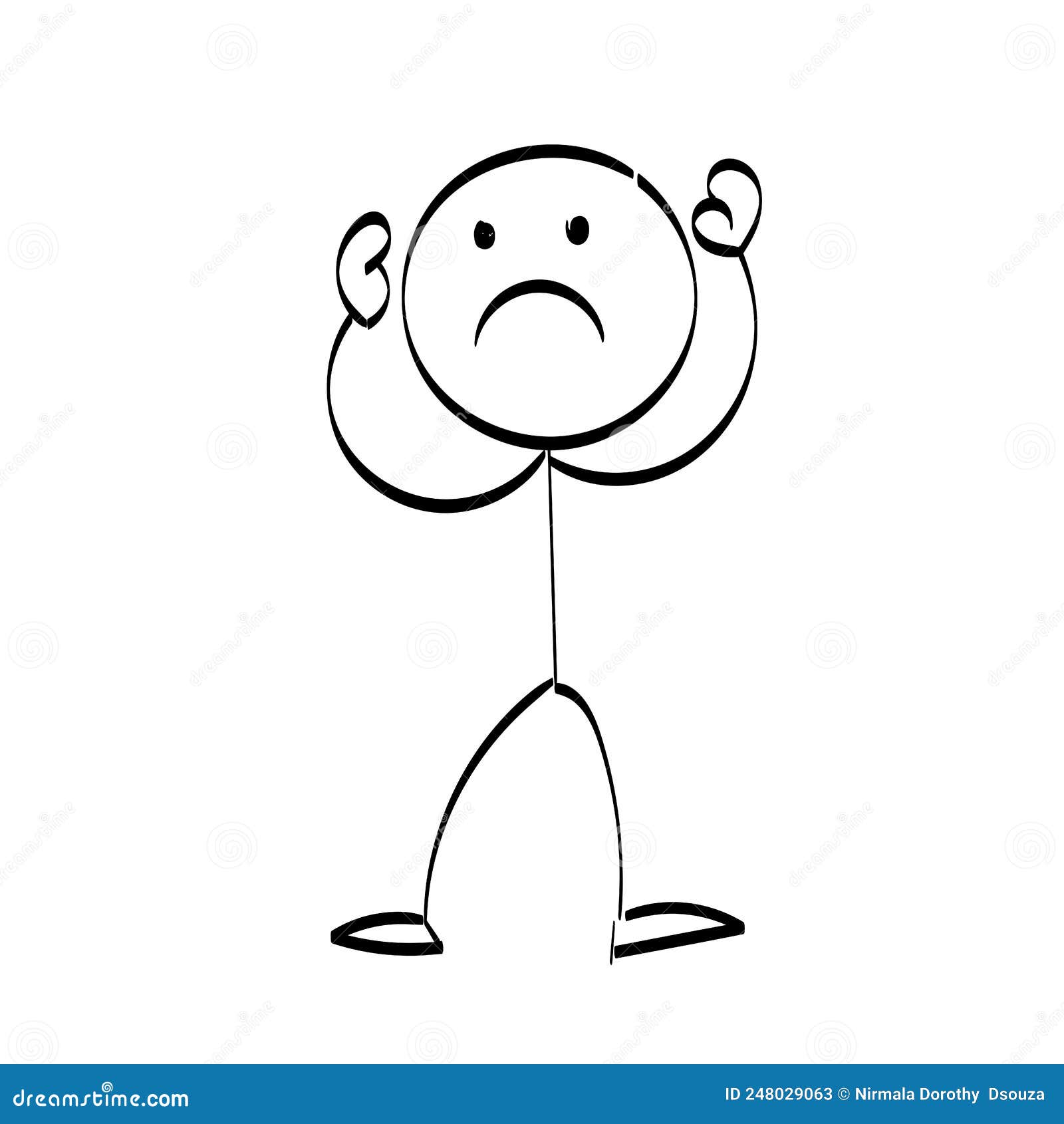 Funny stickman design for print Royalty Free Vector Image