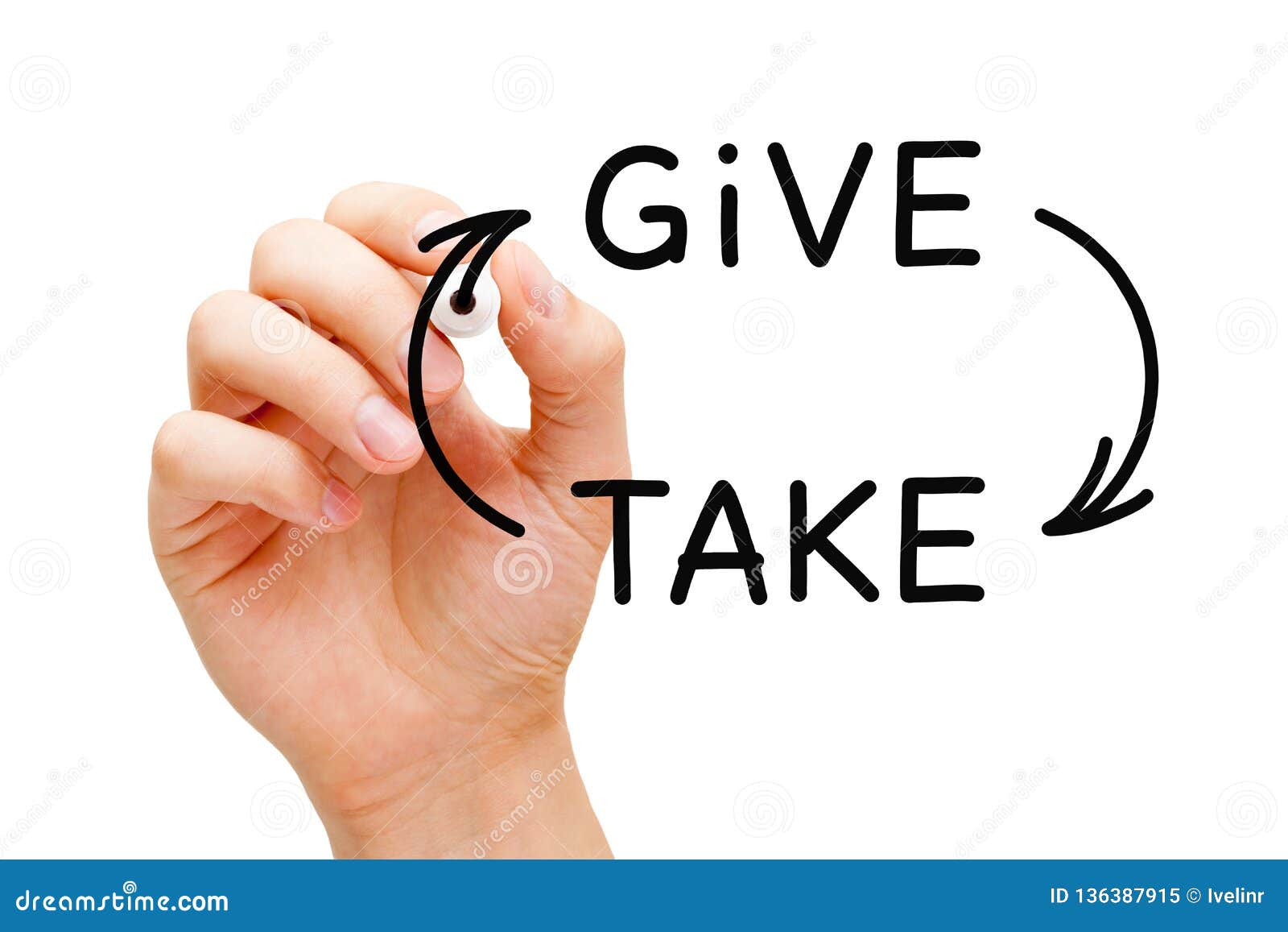 give and take compromise or charity concept