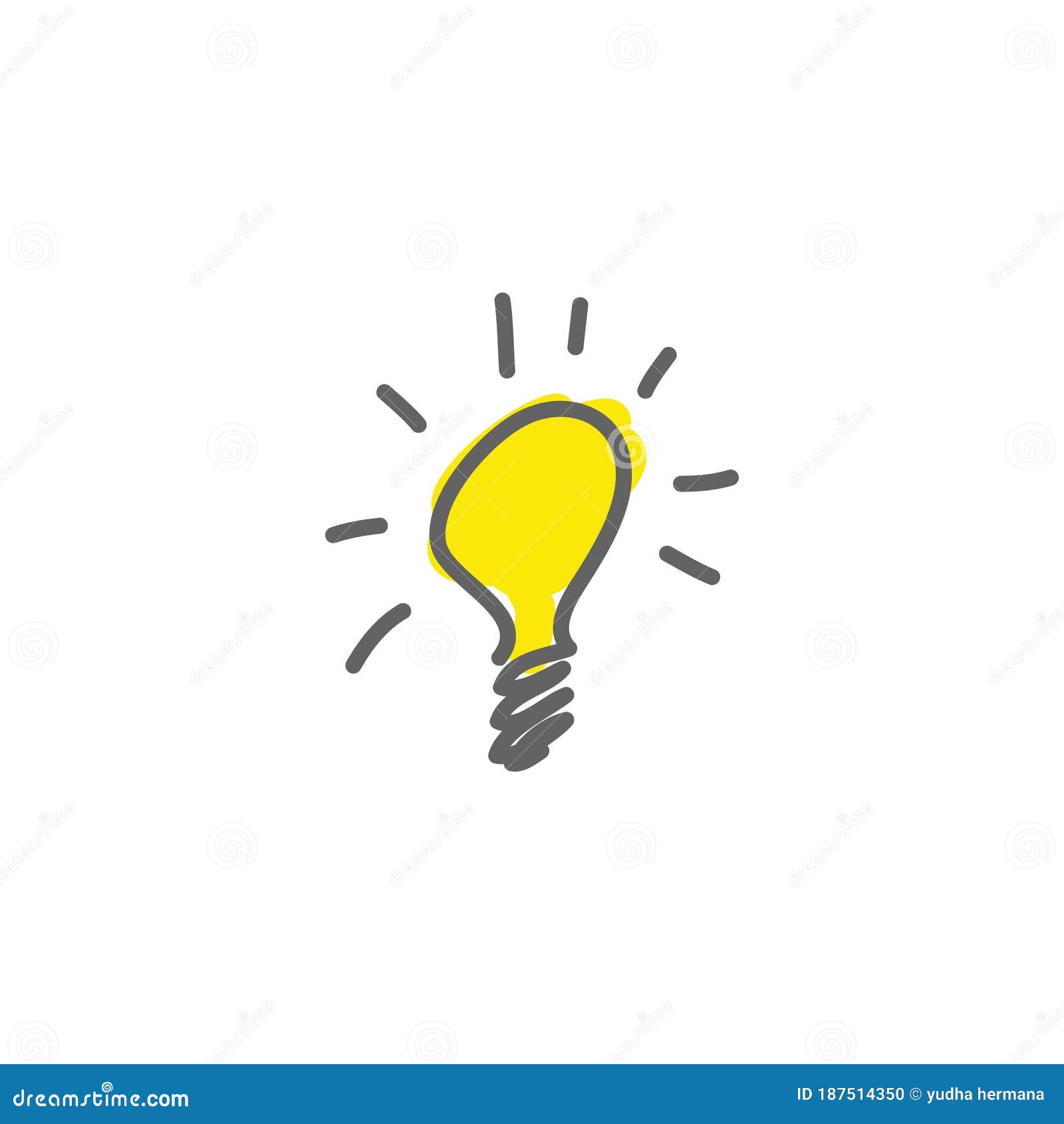 Hand Drawing Light Bulb Idea Vector Illustration Stock