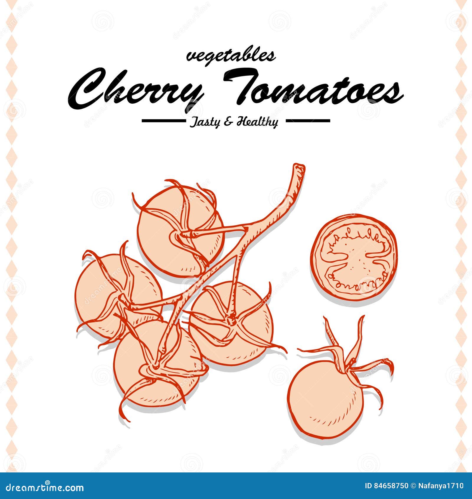 Hand Drawing Illustration of a Cherry Tomato Stock Vector