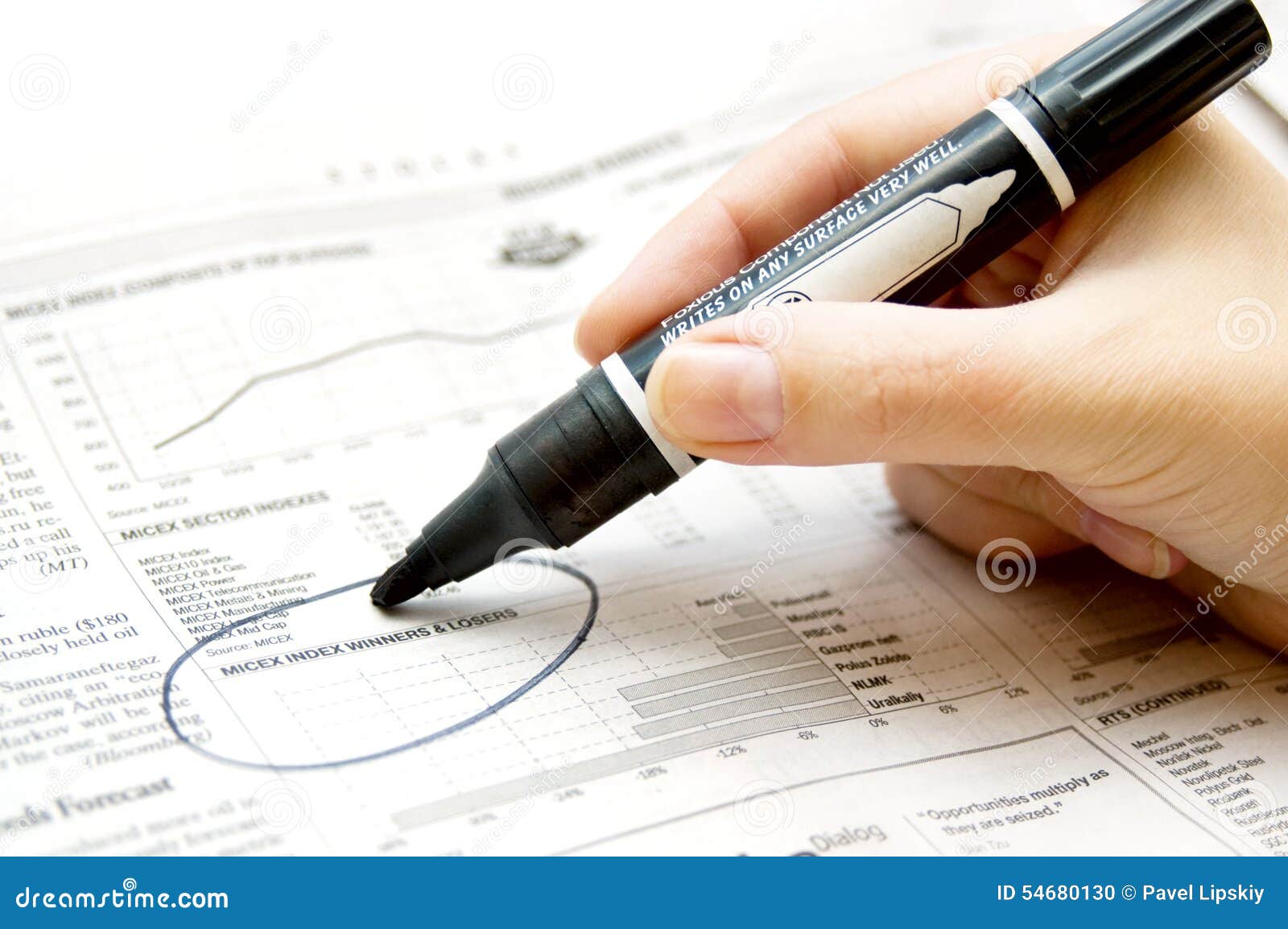 Hand Drawing Mark in Bulletin Stock Photo - Image of market, bulletin ...