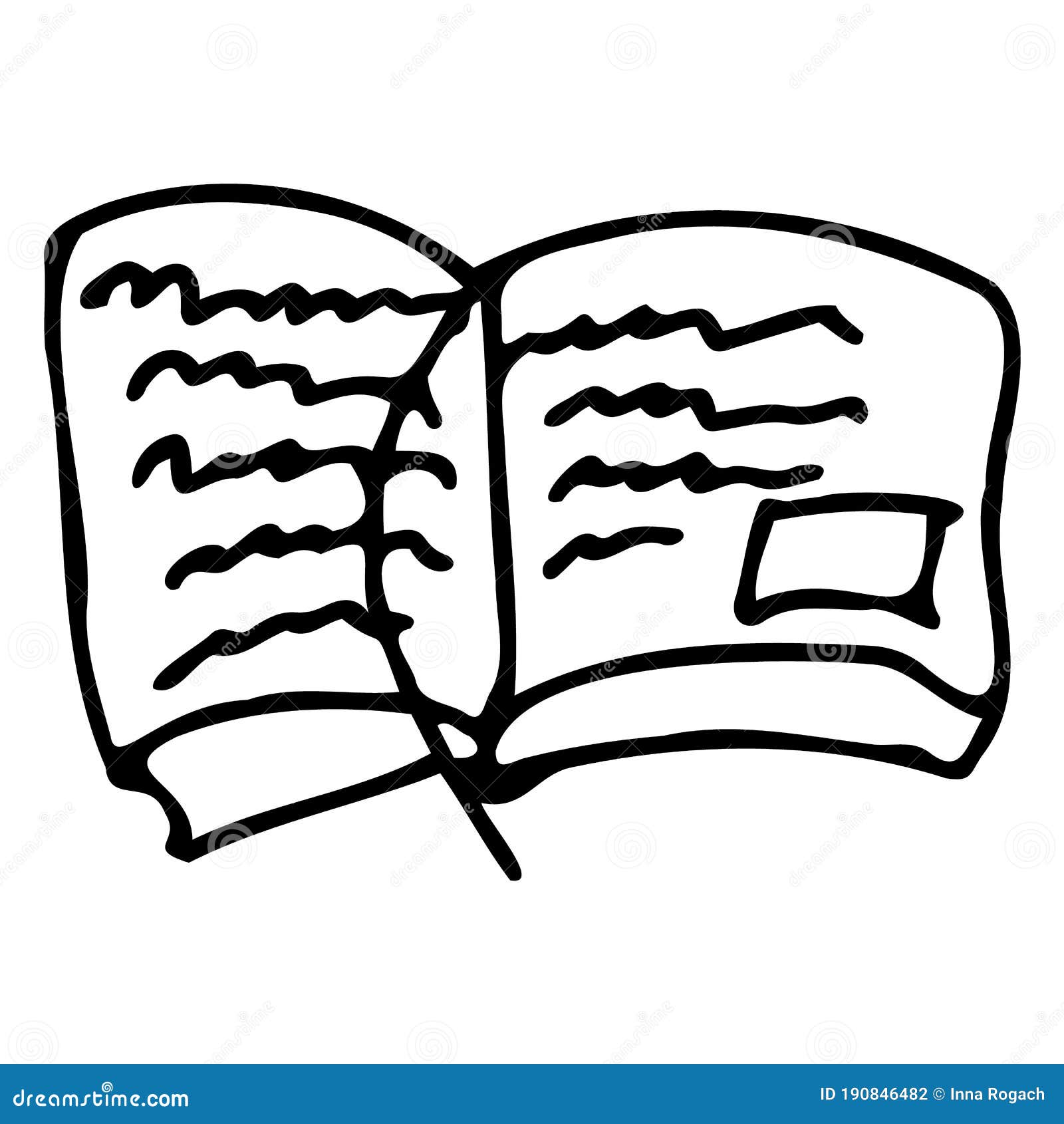 Download Hand Drawing Open Book Simple Logo Minimal Textbook Picture For Greeting Cards Children Coloring Book And Seasonal Stock Vector Illustration Of Isolated Drawn 190846482