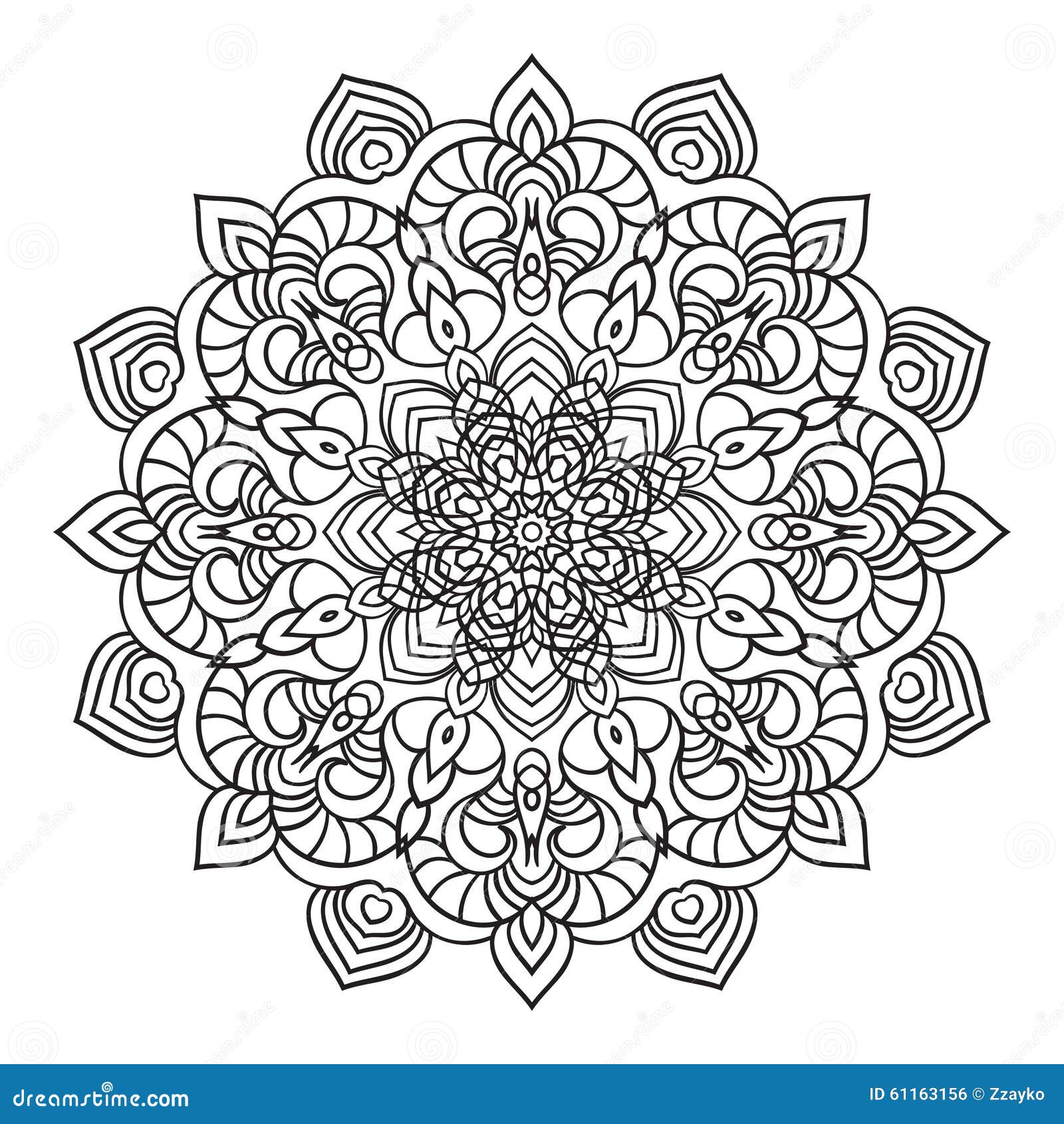 Hand Drawing Ornate Mandala Element In Eastern Style Stock 