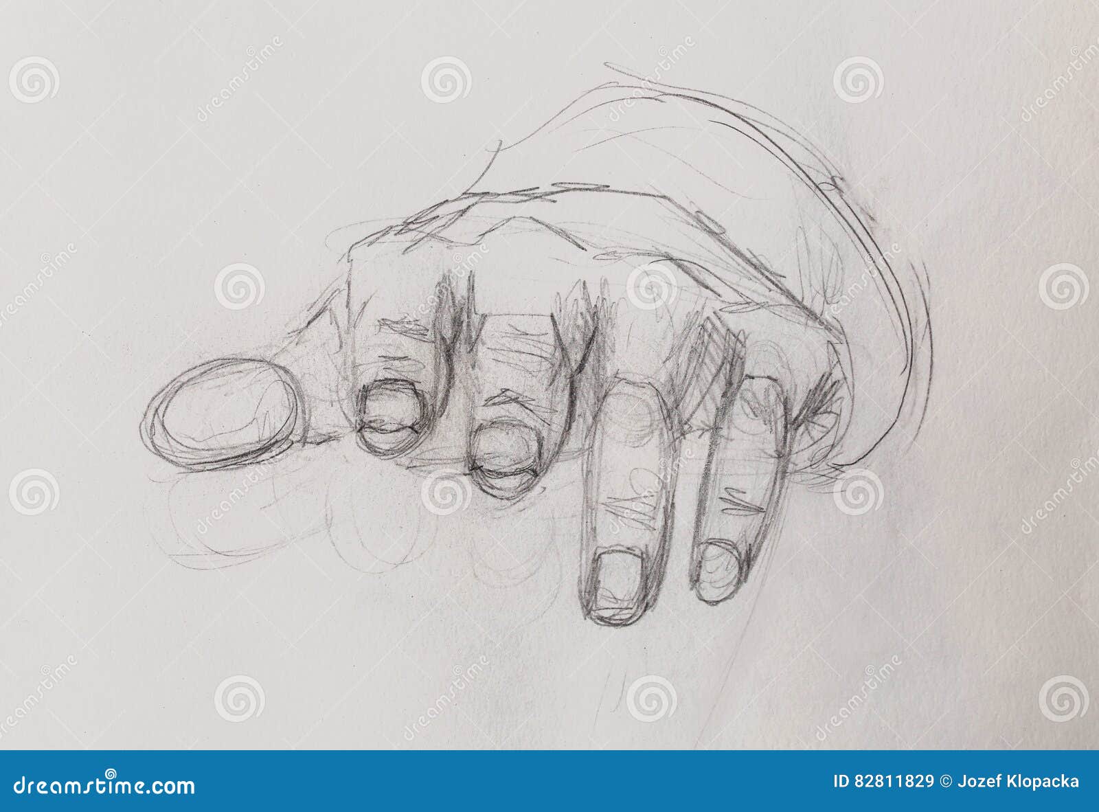Hand Drawing, Pencil Sketch on Old Paper. Stock Illustration
