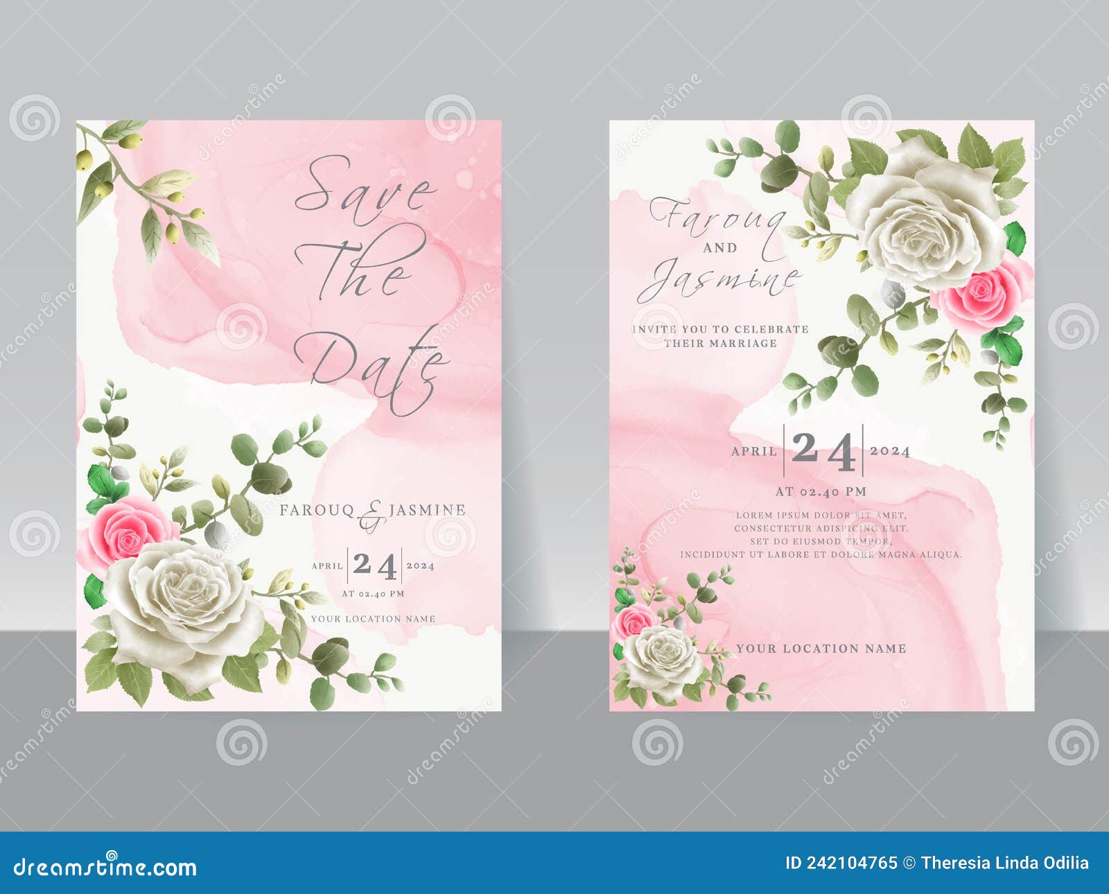 Vector Illustration Of Hand Drawn Floral Wedding Invitation Card Royalty  Free SVG, Cliparts, Vectors, and Stock Illustration. Image 94574594.