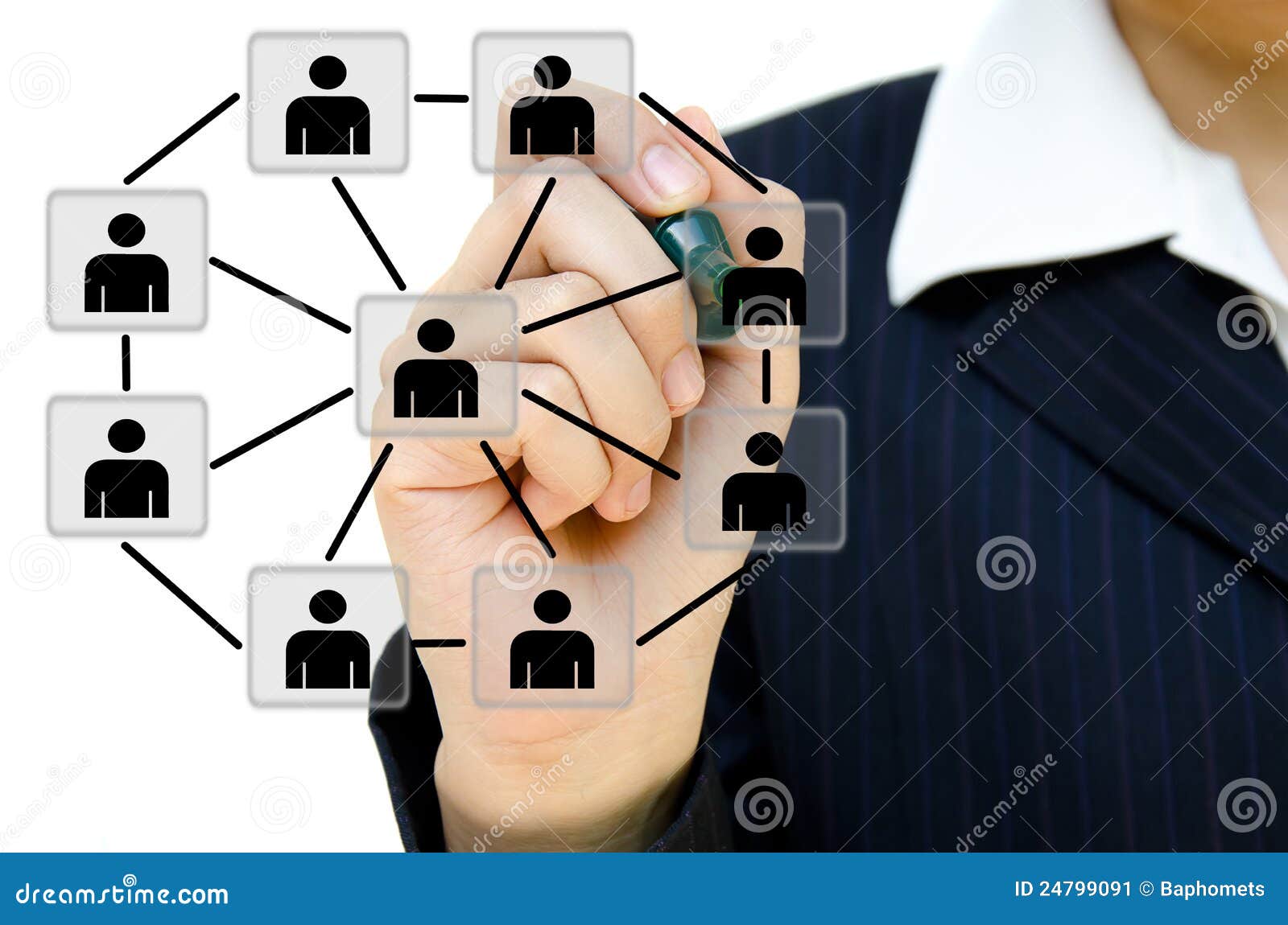 Hand Drawing Social Network Structure Stock Image Image of group