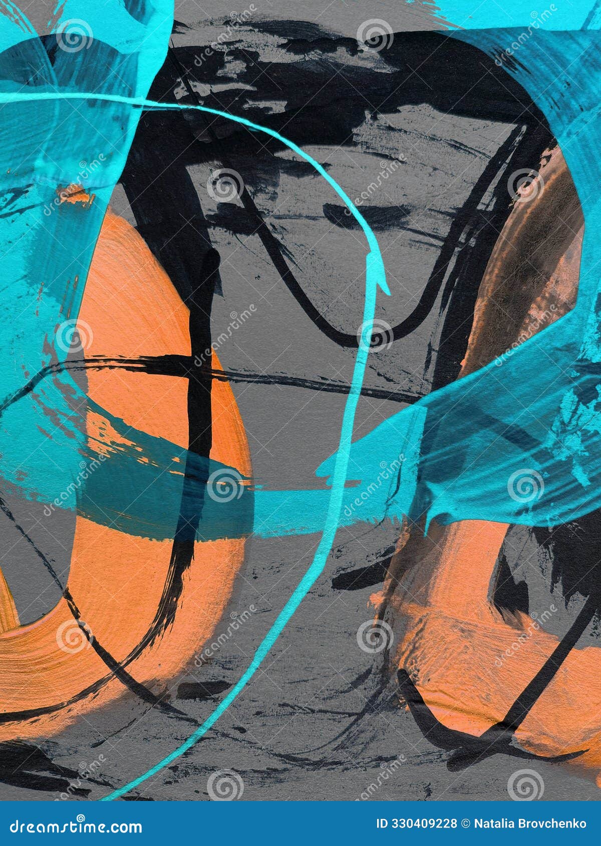 hand drawn abstract circles on canvas. colorful paint strokes. background for ers