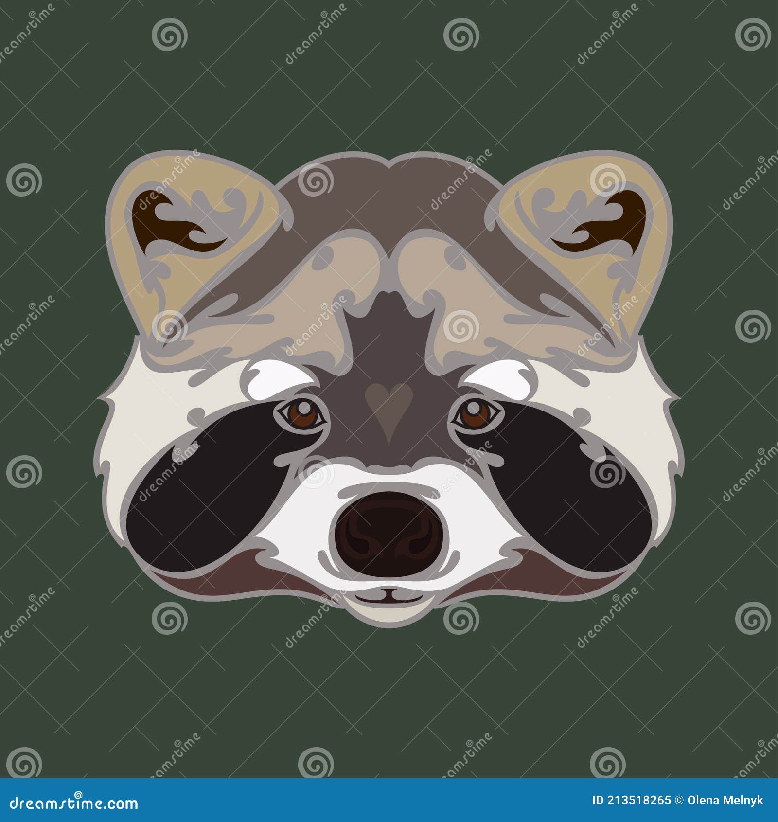 Hand-drawn Abstract Portrait of a Raccoon for Tattoo, Logo, Wall Decor,  T-shirt Print Design or Outwear. Colorful Vector Stylized Stock Vector -  Illustration of colorful, logo: 213518265