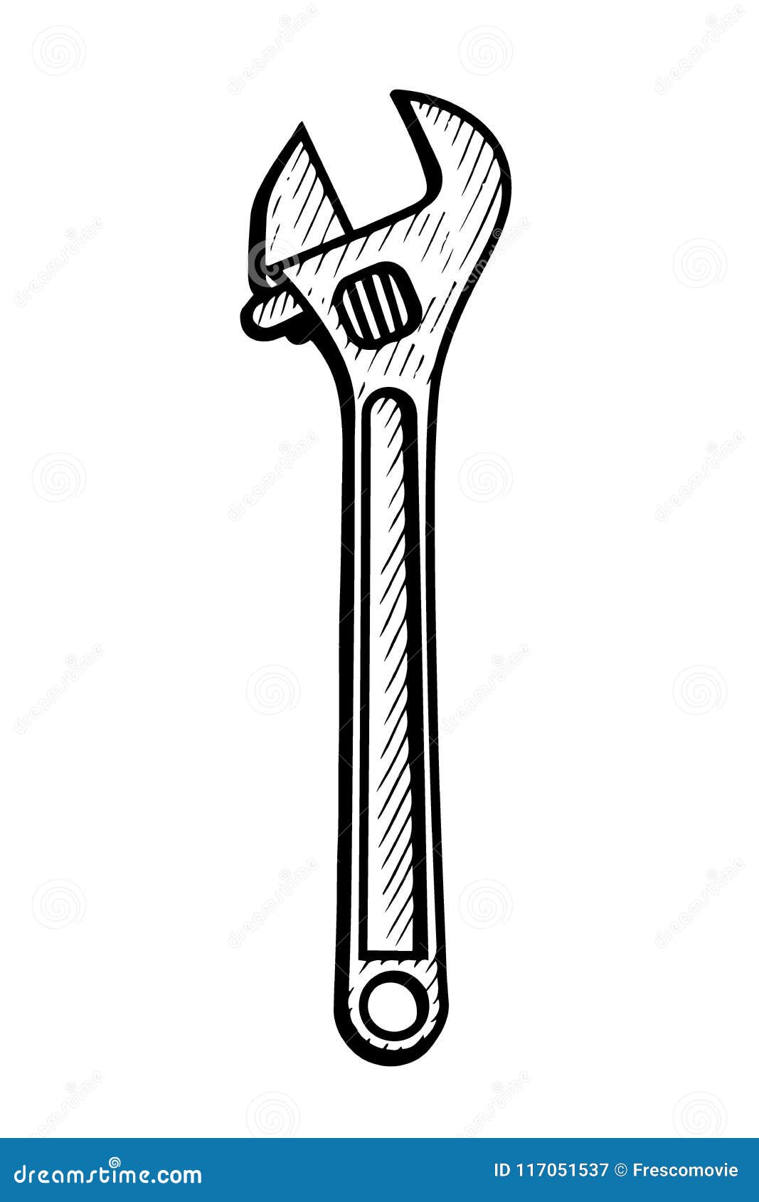 Hand Drawn Adjustable Spanner Stock Vector Illustration Hand Drawn Adjustable Spanner Stock Vector Illustration