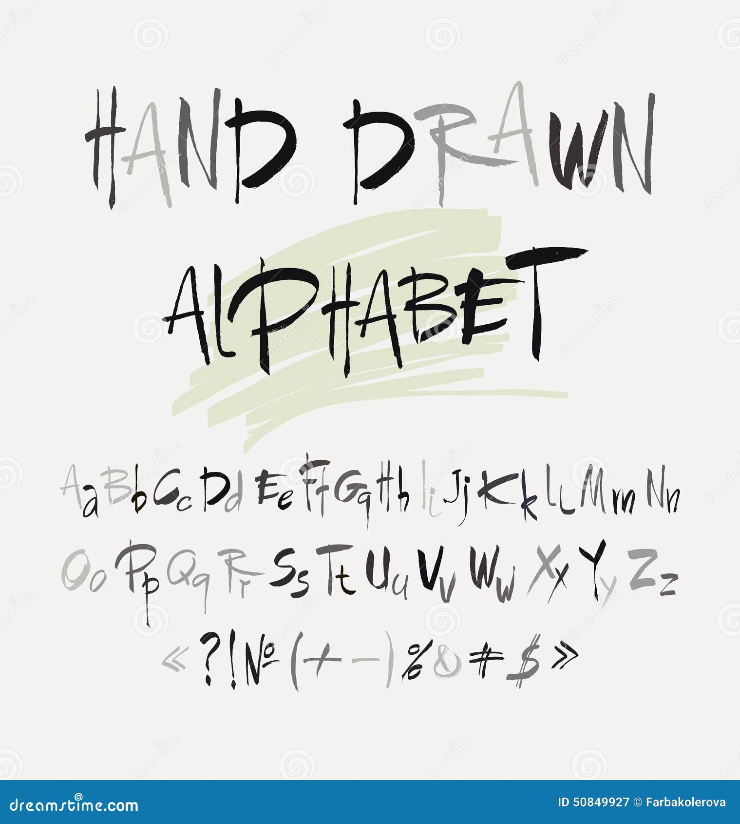 Hand Drawn Alphabet in Retro Style. ABC for Your Design. Letters of the