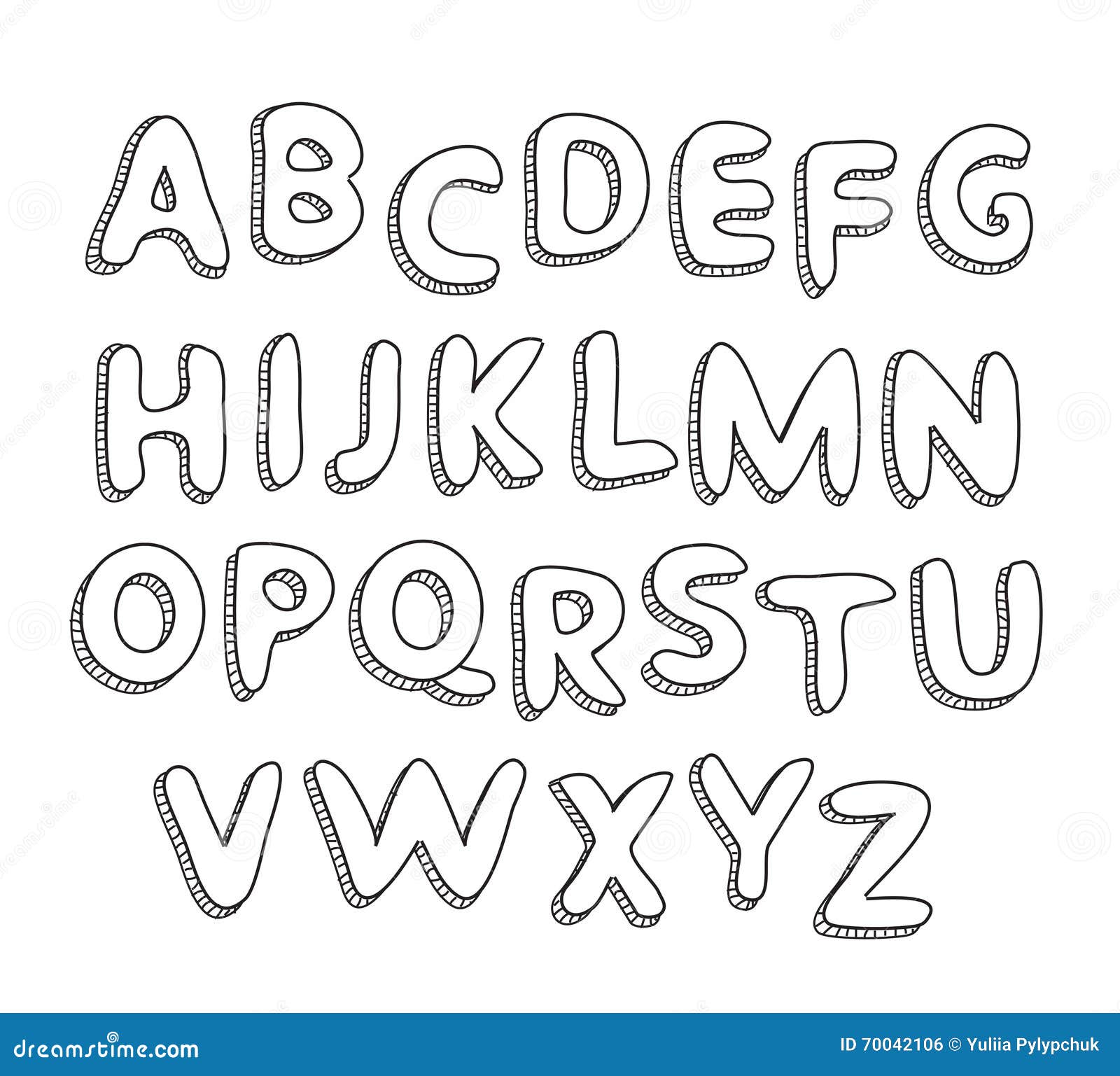 Hand Drawn Alphabet Set. Letters. Stock Vector - Illustration of ...