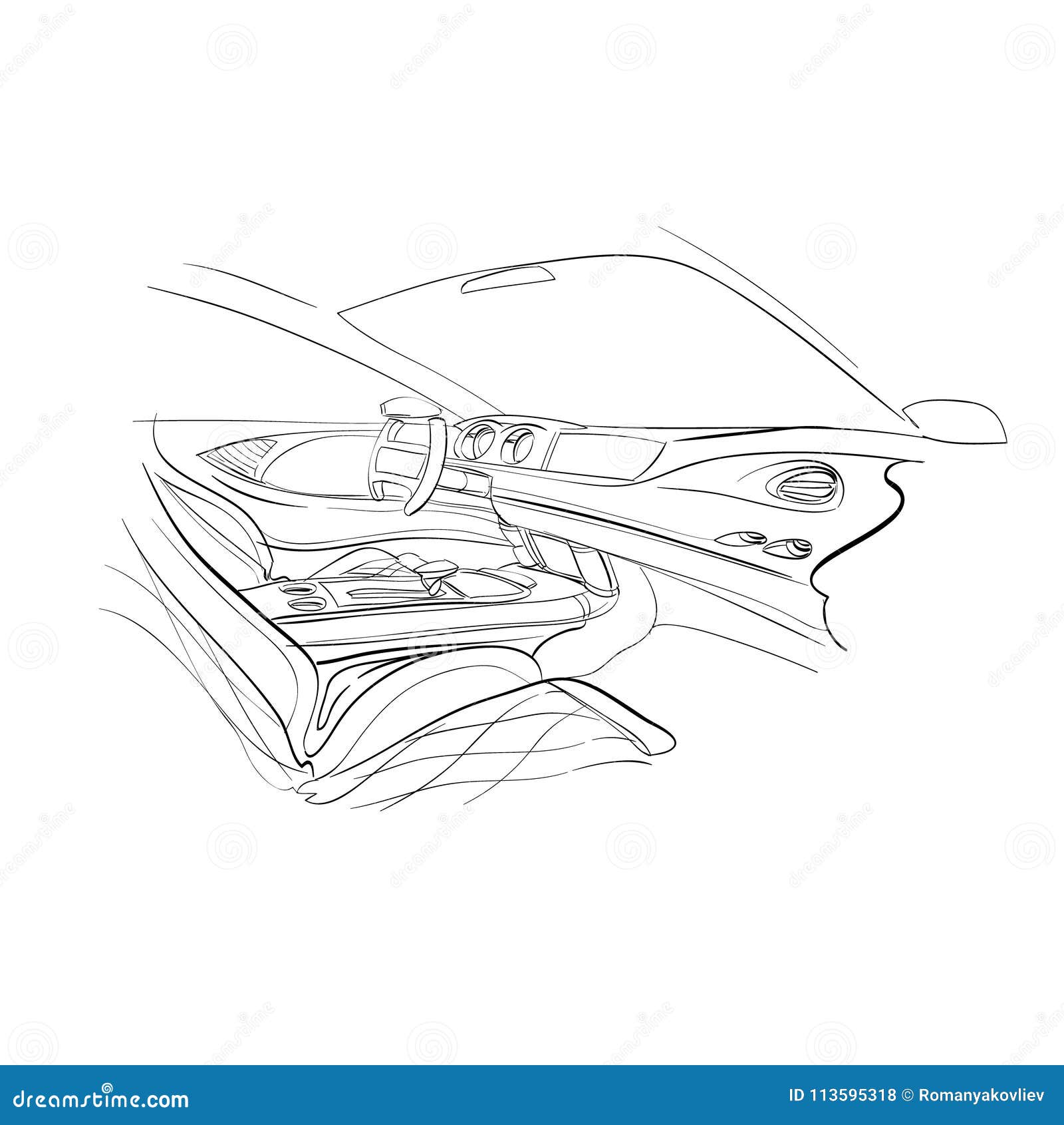 Car Interior Drawing Stock Illustrations RoyaltyFree Vector Graphics   Clip Art  iStock