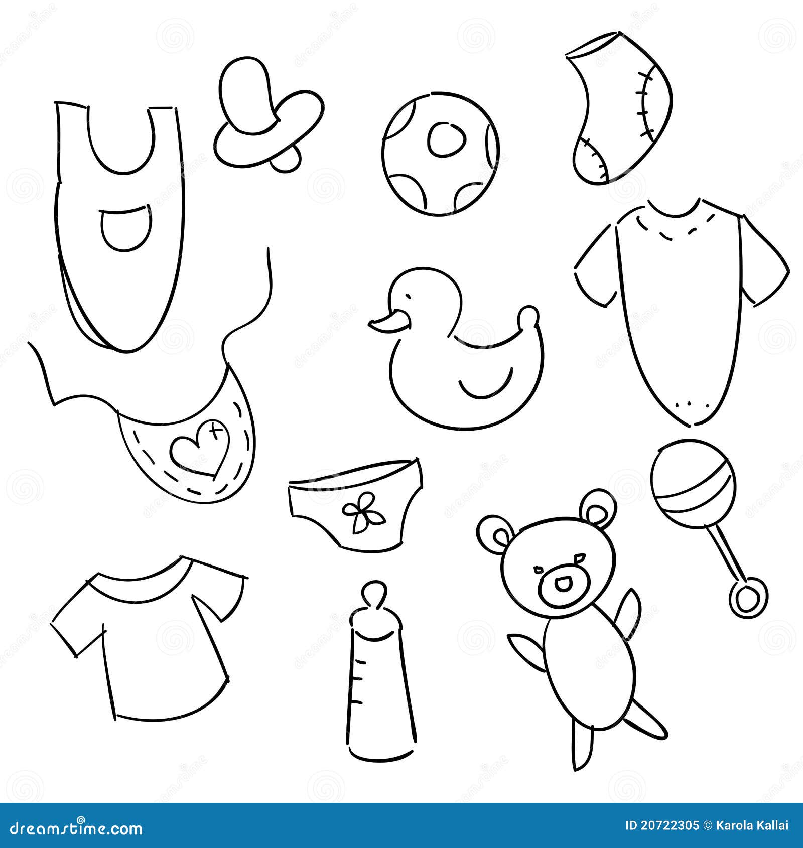 Hand Drawn Baby Icons Royalty Free Stock Photo - Image: 20722305
