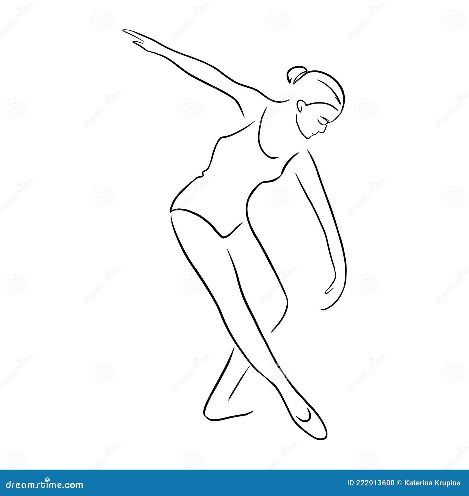 Continuous Line Drawing Ballet Dancer. Hand Drawn Ballerina Isolated ...