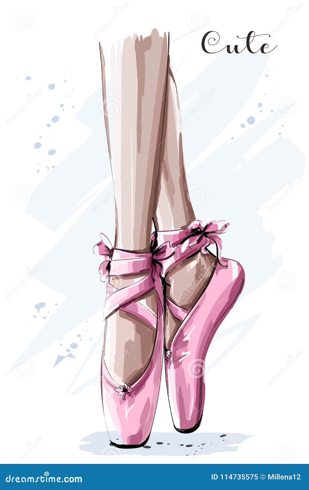 Cute drawing  Ballet shoes drawing Ballerina shoes drawing Ballet shoes