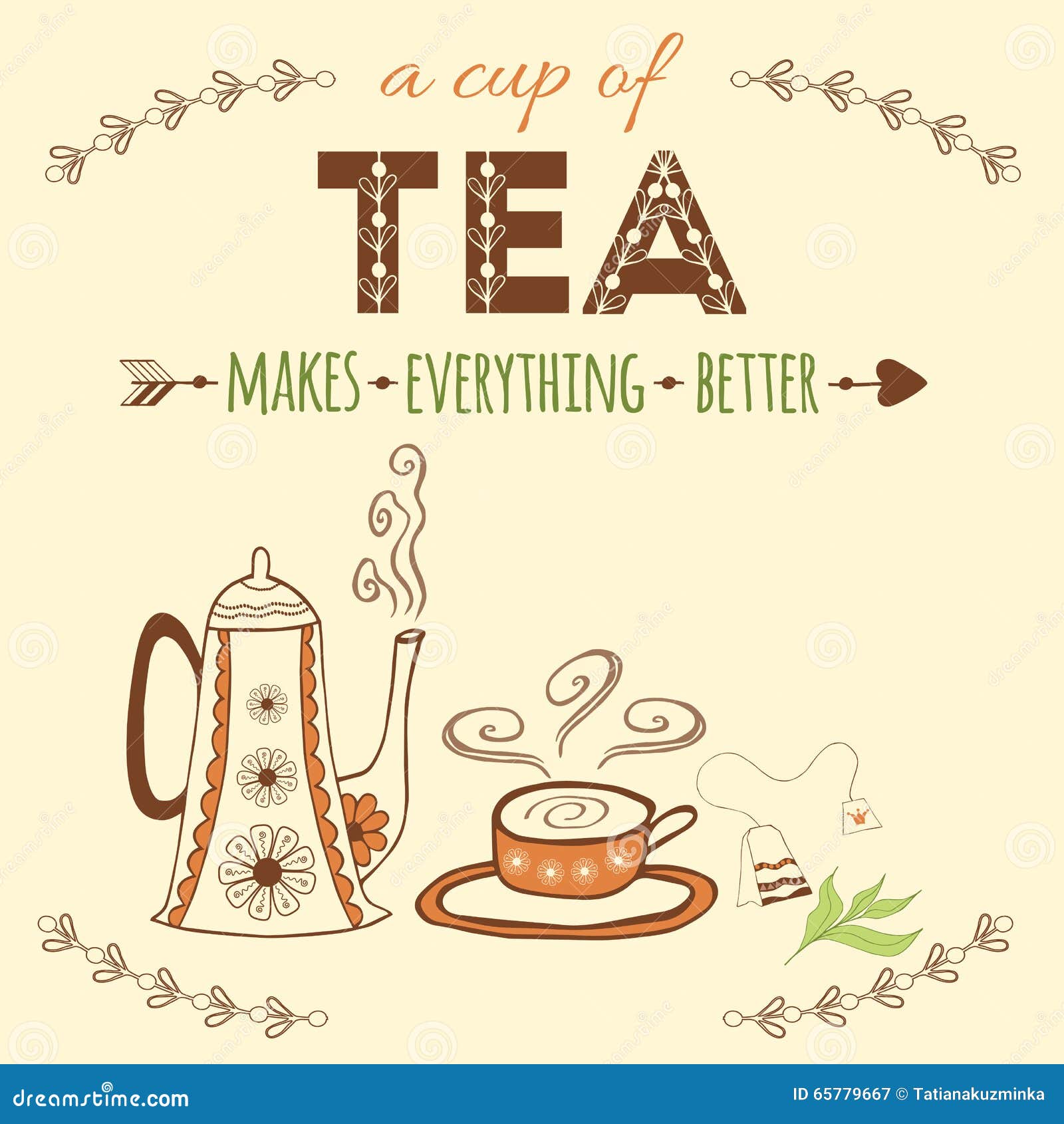 Hand Drawn Banner With Hand Lettering Tea It S Like A Hug In A Cup Vector Tea Quote Stock Illustration Illustration Of Cafe Paper