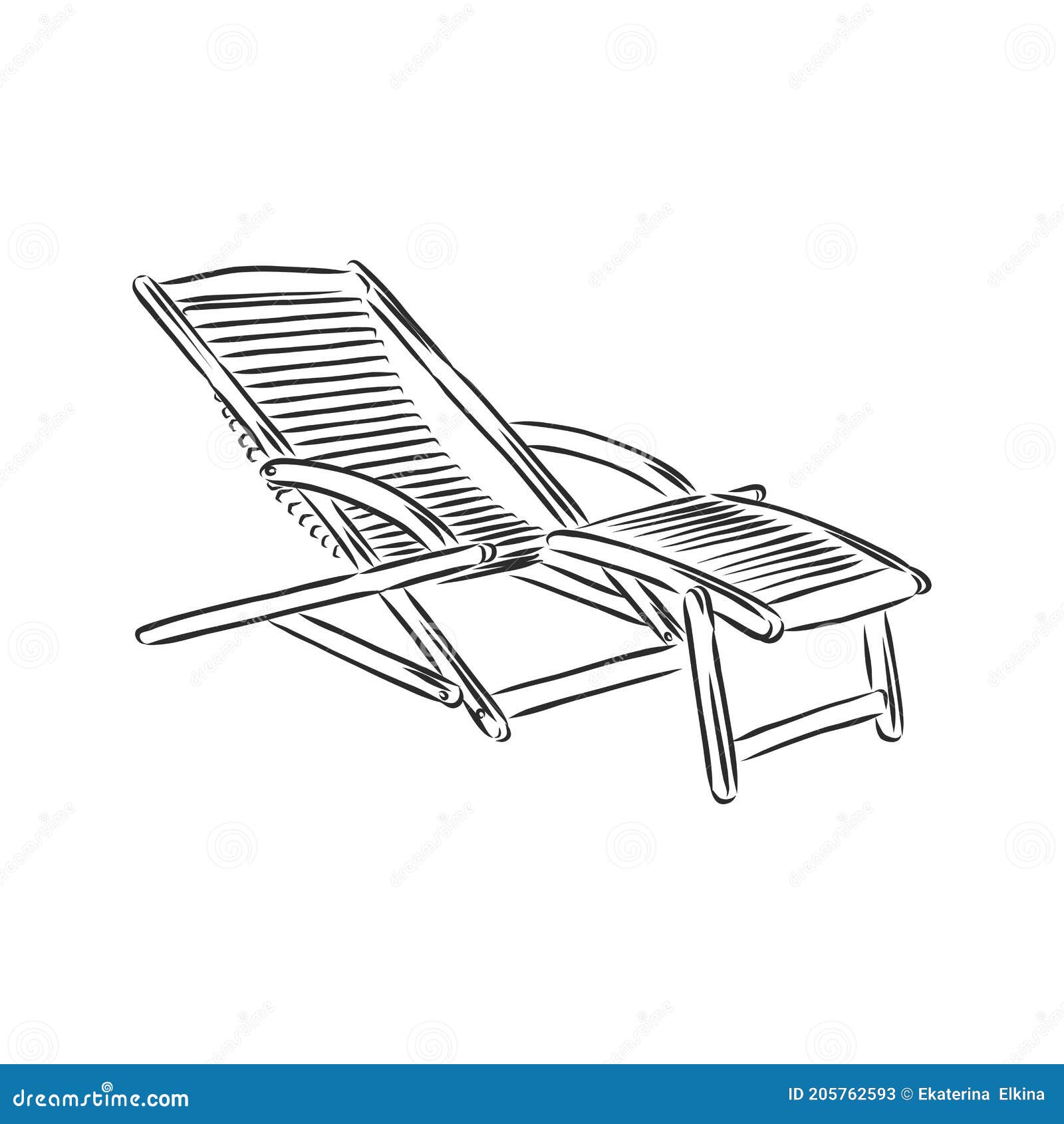 Hand Drawn Beach Chairs. Deckchair Vector Sketch Illustration Stock ...