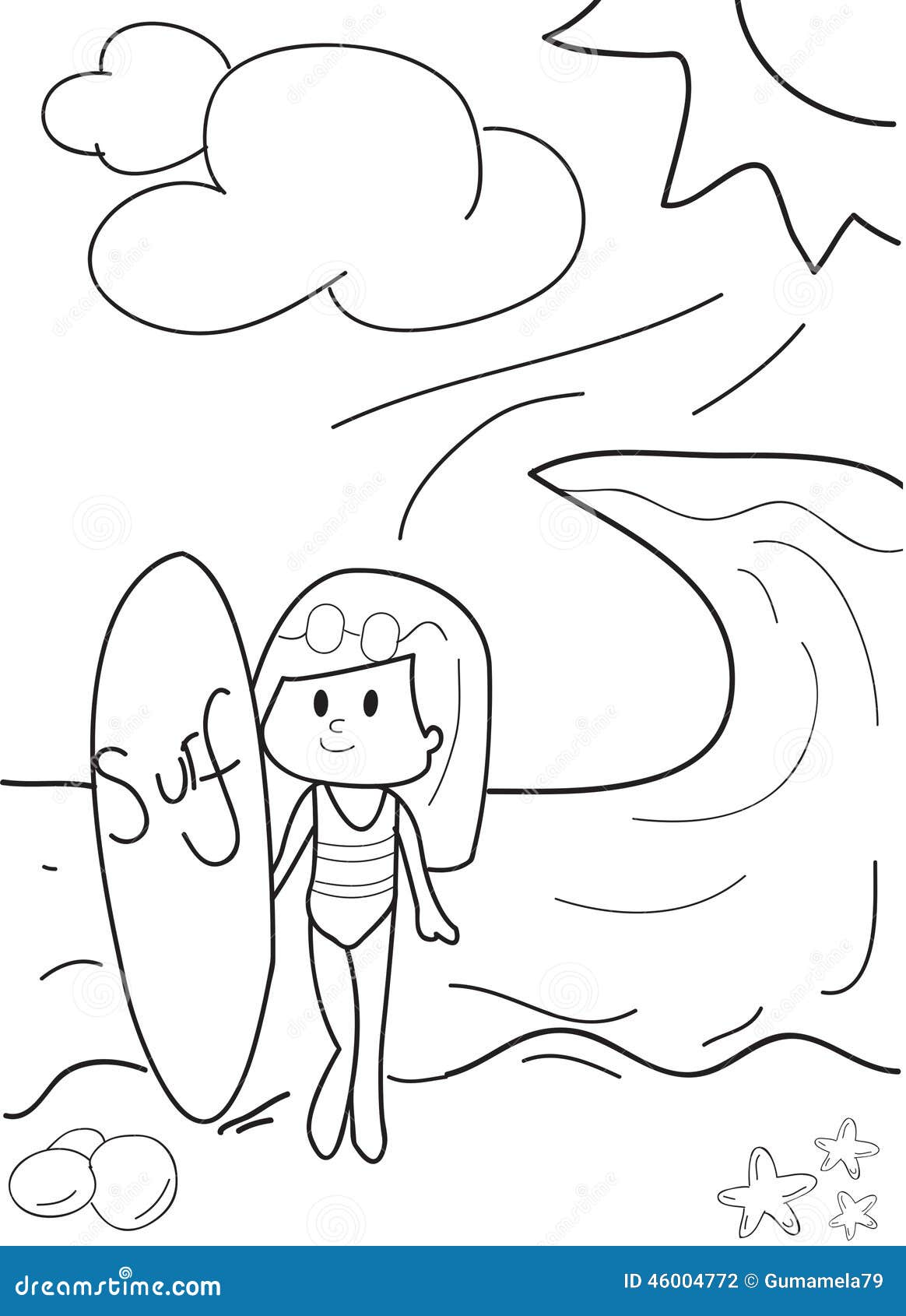 surfing coloring pages printable