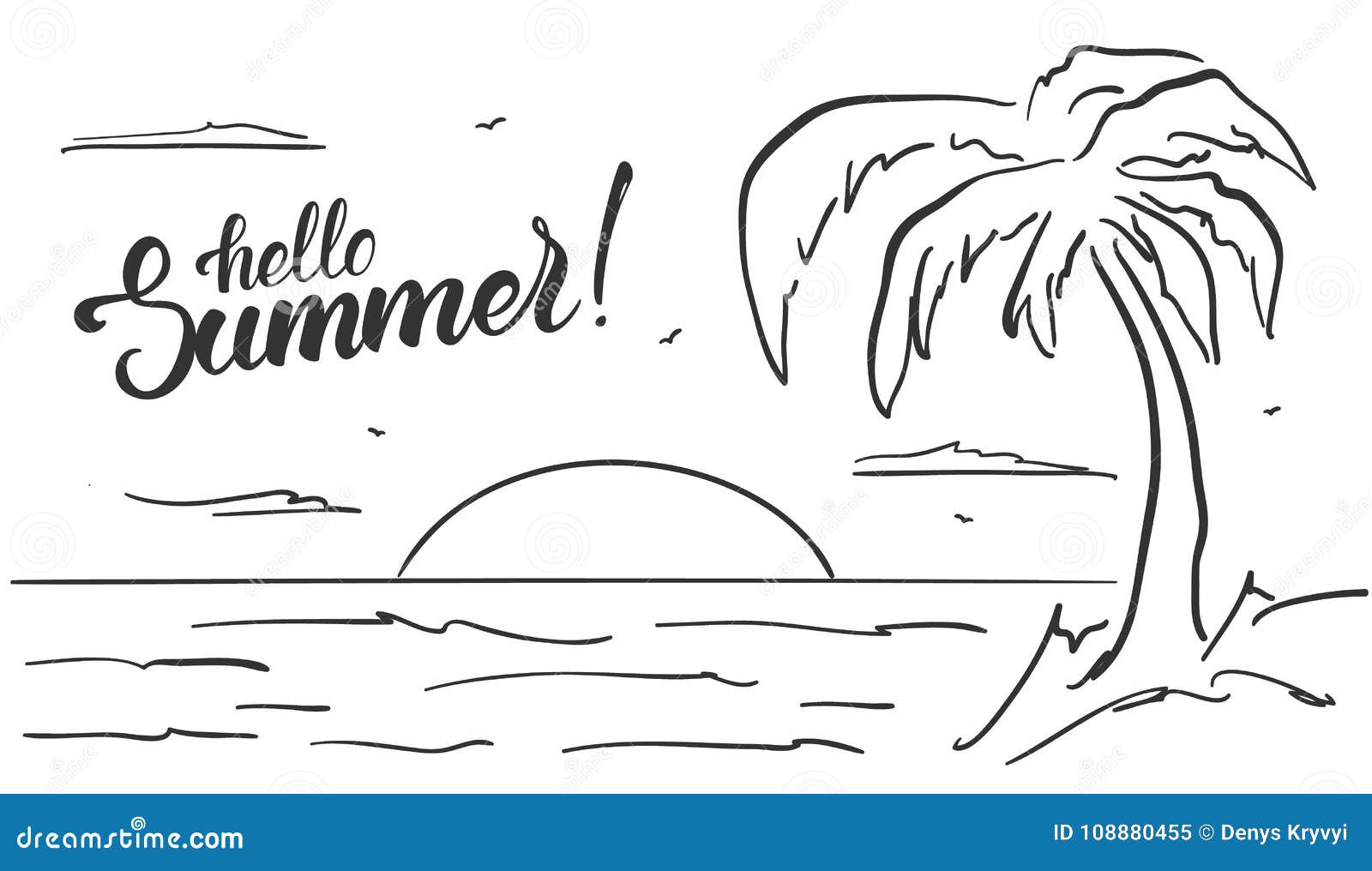 Hand draw of object summer holiday Royalty Free Vector Image