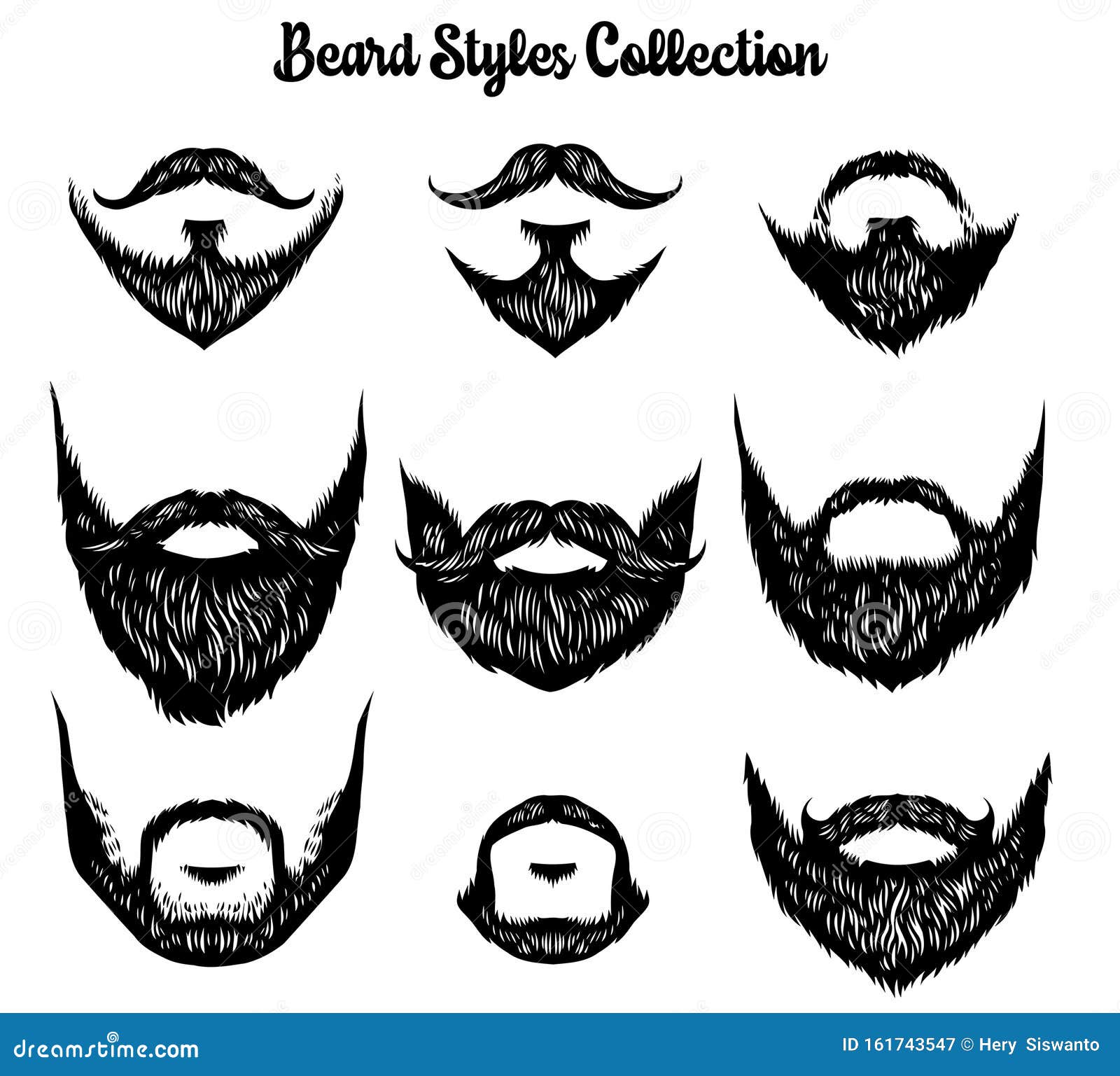 Beard Styles Pattern Cartoon Vector | CartoonDealer.com #76934667