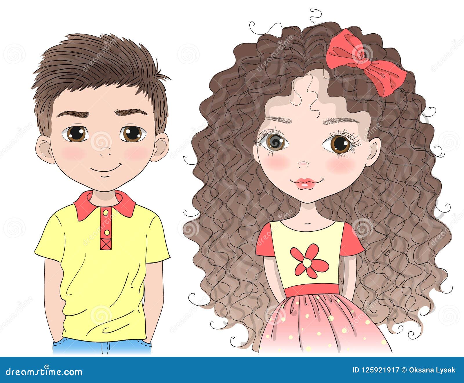 Hand Drawn Beautiful, Cute, Little Cartoon Girl Boy. Stock Vector - Illustration of cartoon, isolated: 125921917 Hand Drawn Beautiful, Cute, Little Cartoon Girl Boy. Stock Vector - Illustration of cartoon, isolated: 125921917