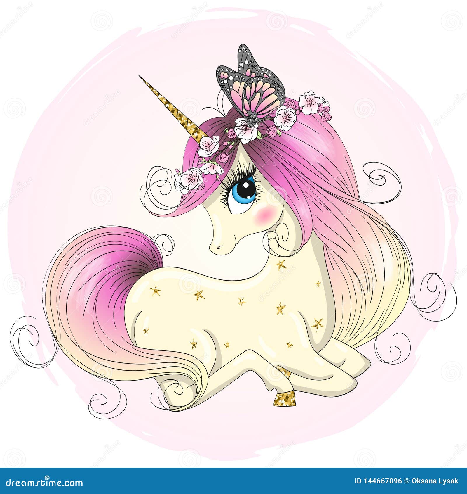 Hand Drawn Beautiful Cute Little Unicorn Girl With Wreath On Her Head Stock Vector Illustration Of Beauty Child Hand Drawn Beautiful Cute Little Unicorn Girl With Wreath On Her Head Stock Vector Illustration Of Beauty Child