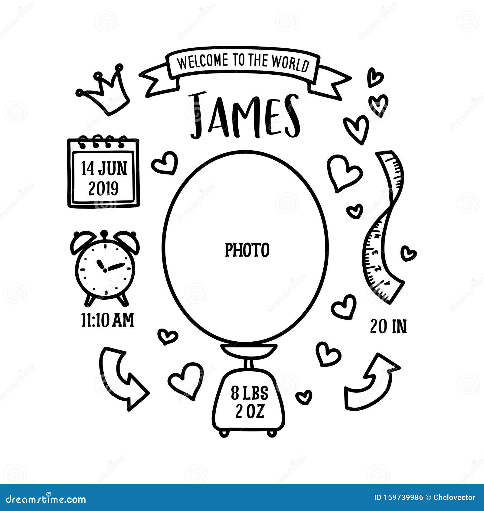 Birth Announcement Vector Stock Illustrations 18,817 Birth