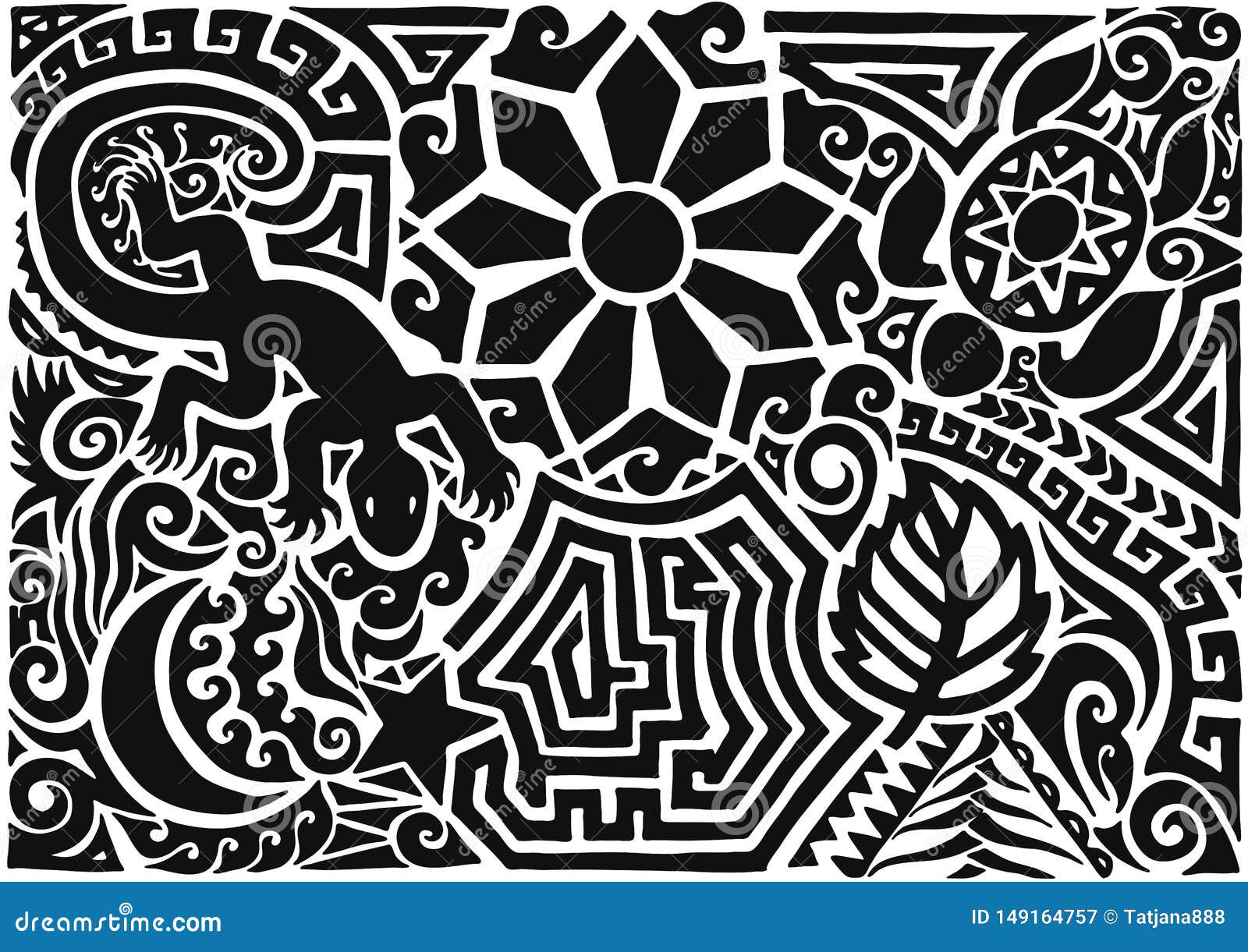 Premium Photo | Maori tattoo design hanoi symbol combined with a lotus  flower