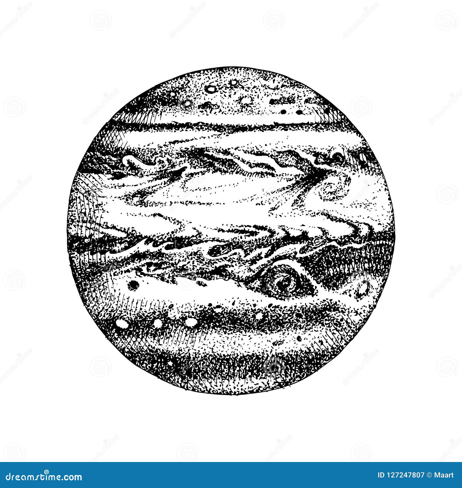 hand drawn planet jupiter