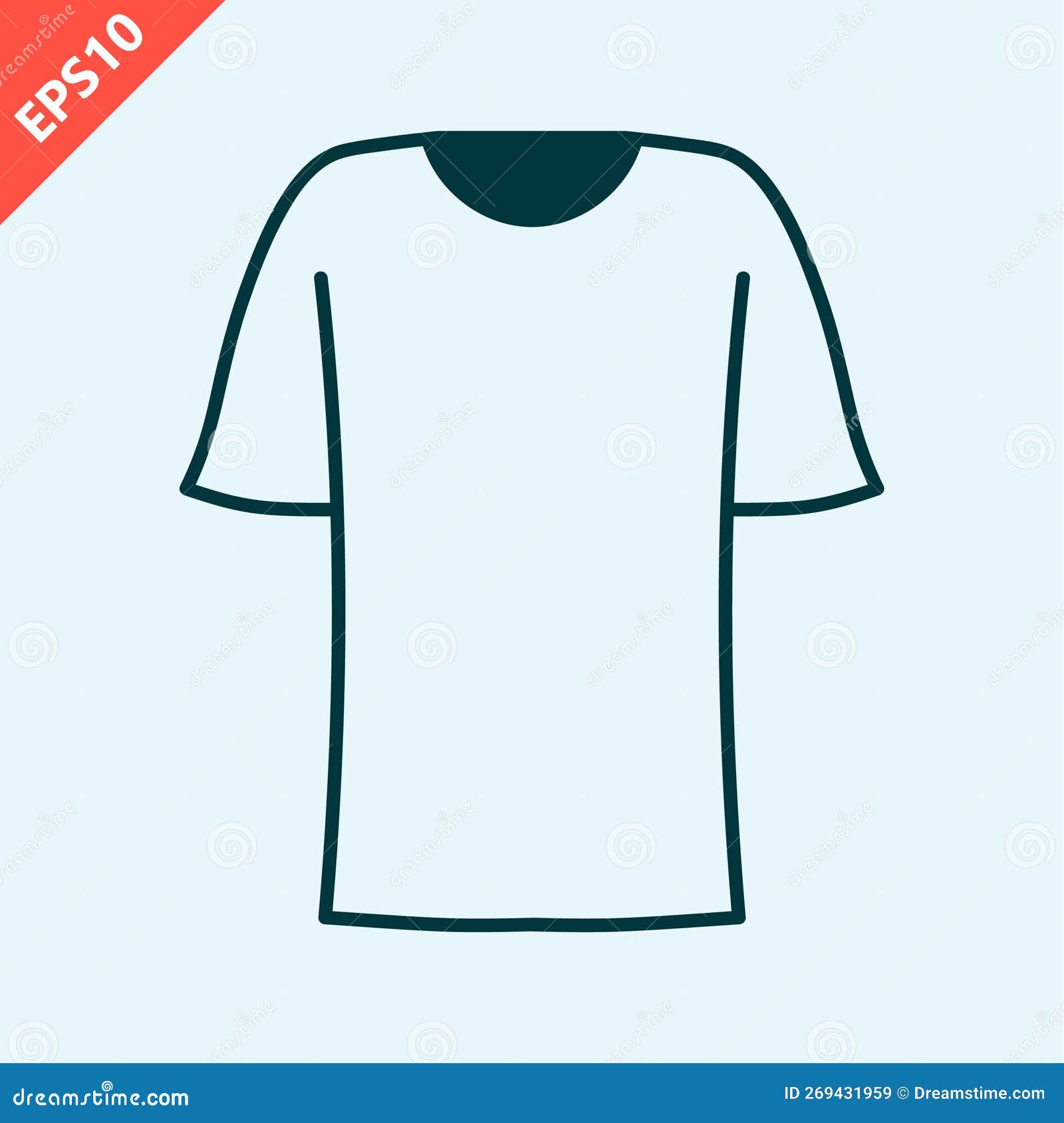 Hand Drawn Blank TShirt Vector Design Flat Isolated Illustration Stock