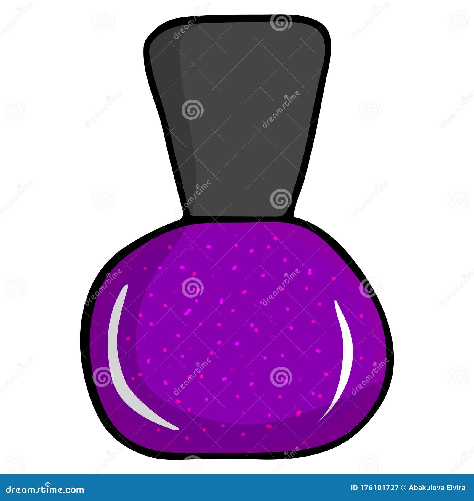 Hand Drawn Bottle of Nail Polish. Fashionable and Glamorous Purple Varnish  Stock Vector - Illustration of cosmetic, lacquer: 176101727