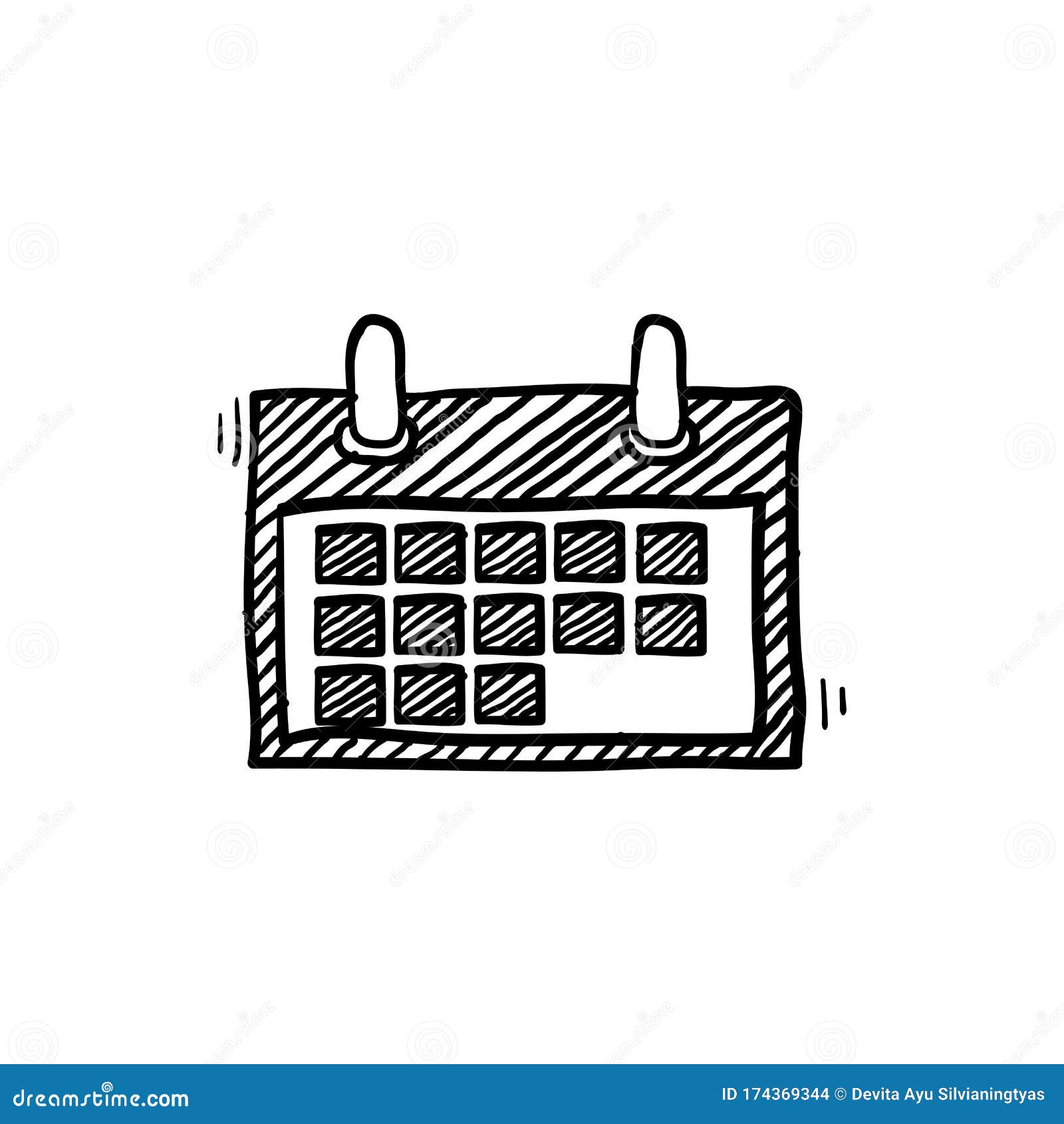 Hand Drawn Calendar Icon Illustration With Doodle Line Art Style Vector