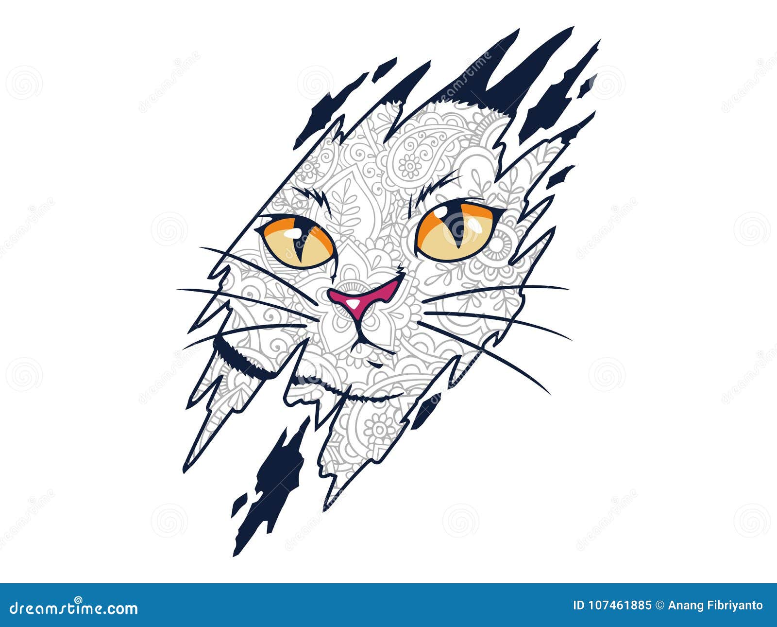 Angry Cat Coloring Pages Outline Sketch Drawing Vector, Cat