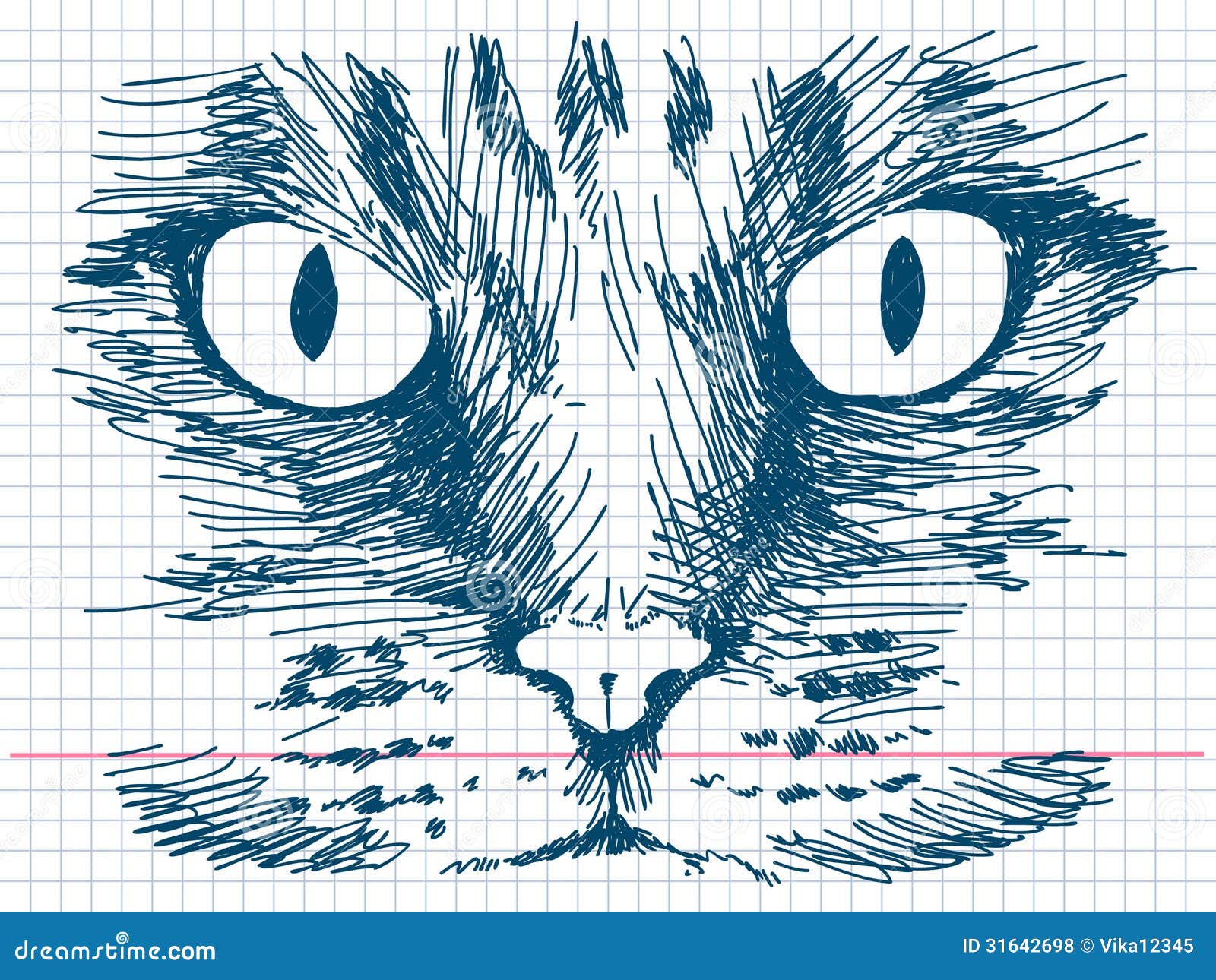 Hand drawn cat stock vector. Illustration of face, atrwork - 31642698