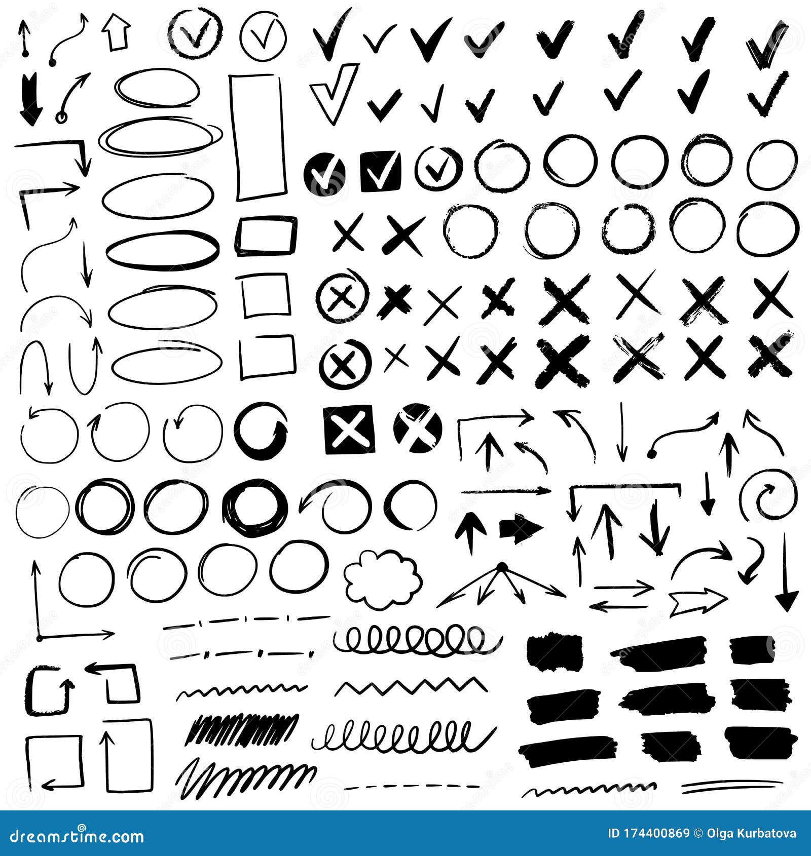 Free Vector  Check mark and cross hand drawn circles