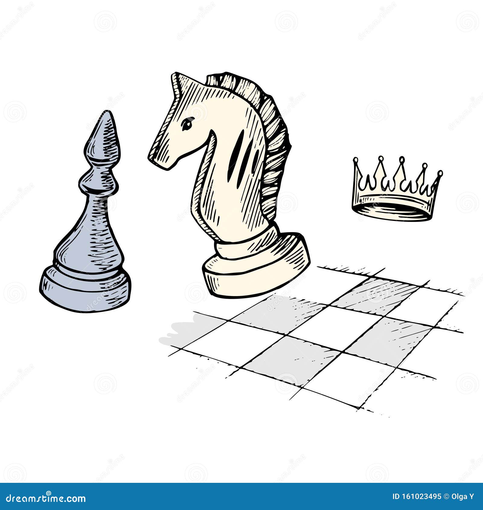 Handdrawn Sketch Set Chess Pieces Vector Stock Vector (Royalty