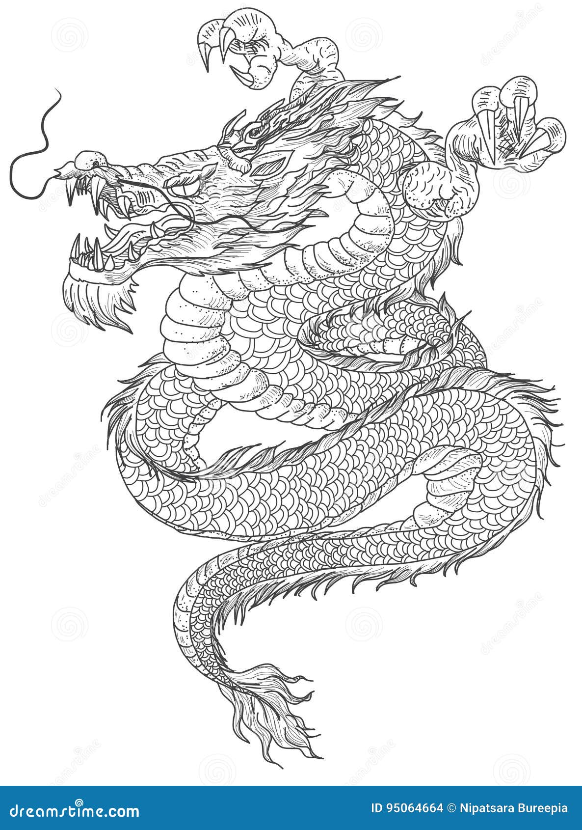 Premium Vector  Japanese dragon tattoo illustration vector design